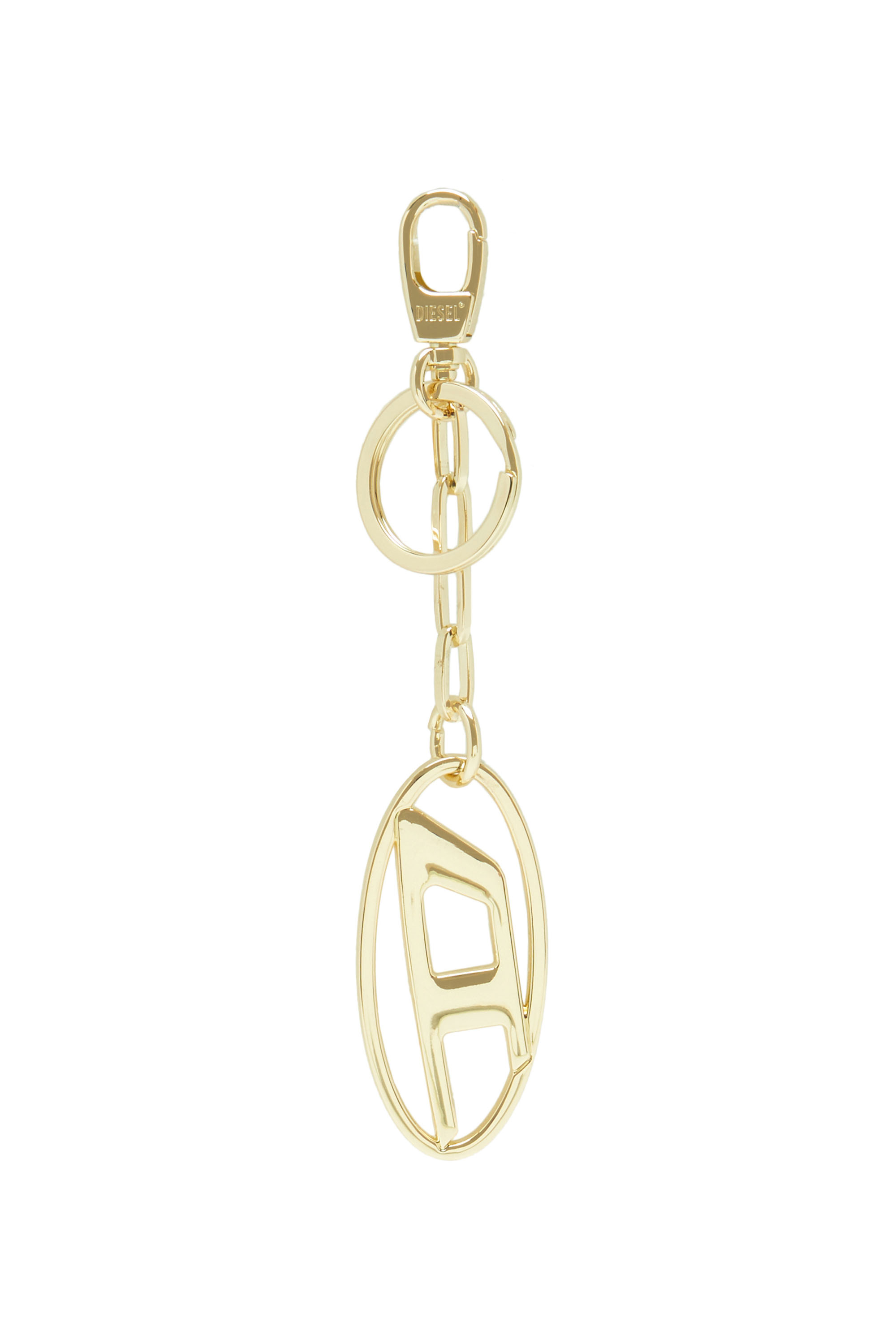 Diesel Unisex Gold - Metal Keyring With Logo Plaque - Charms And Keyrings Uni