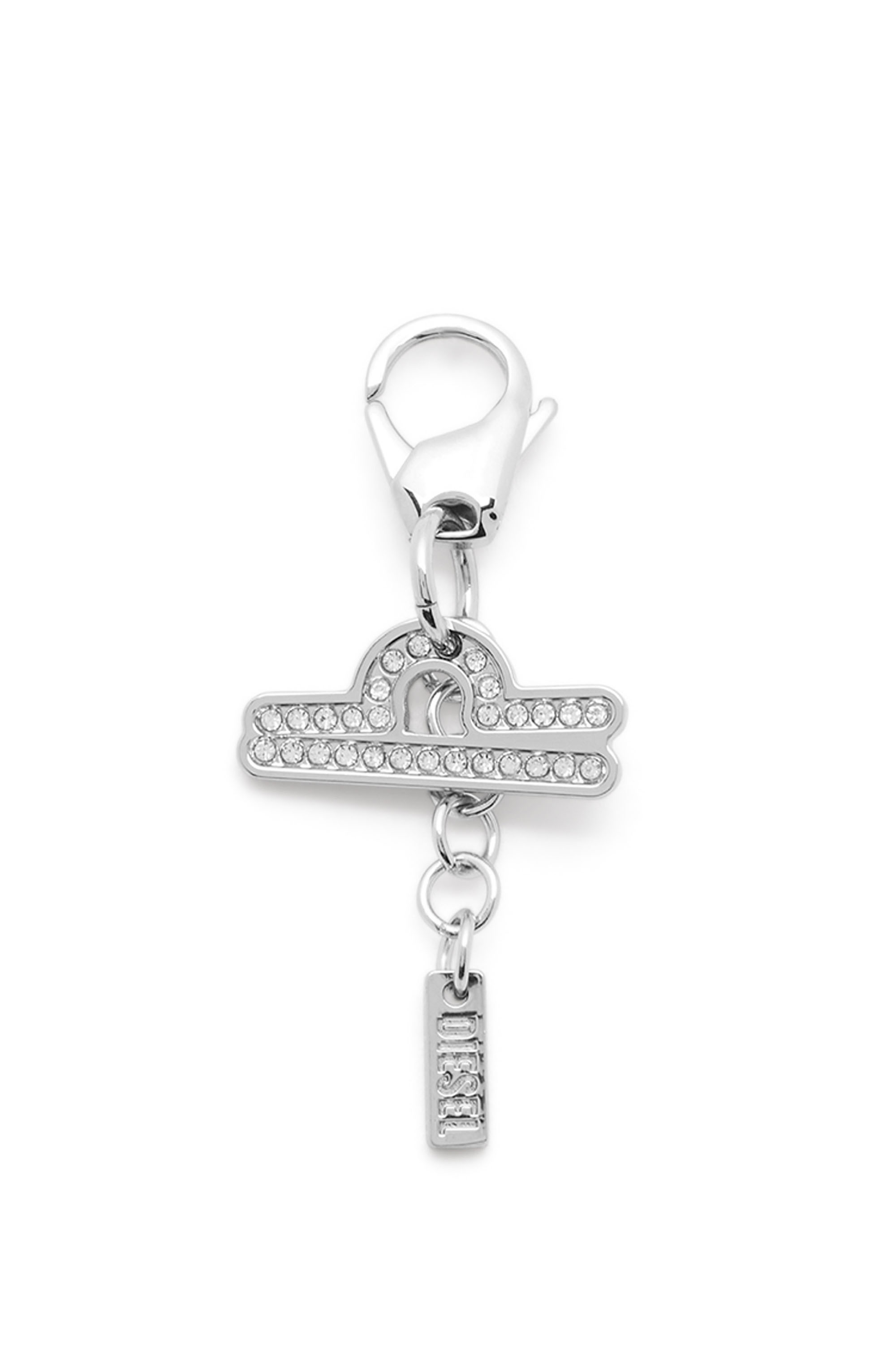 Diesel Unisex Sølv - Metal Libra Charm With Rhinestones - Charms And Keyrings Uni