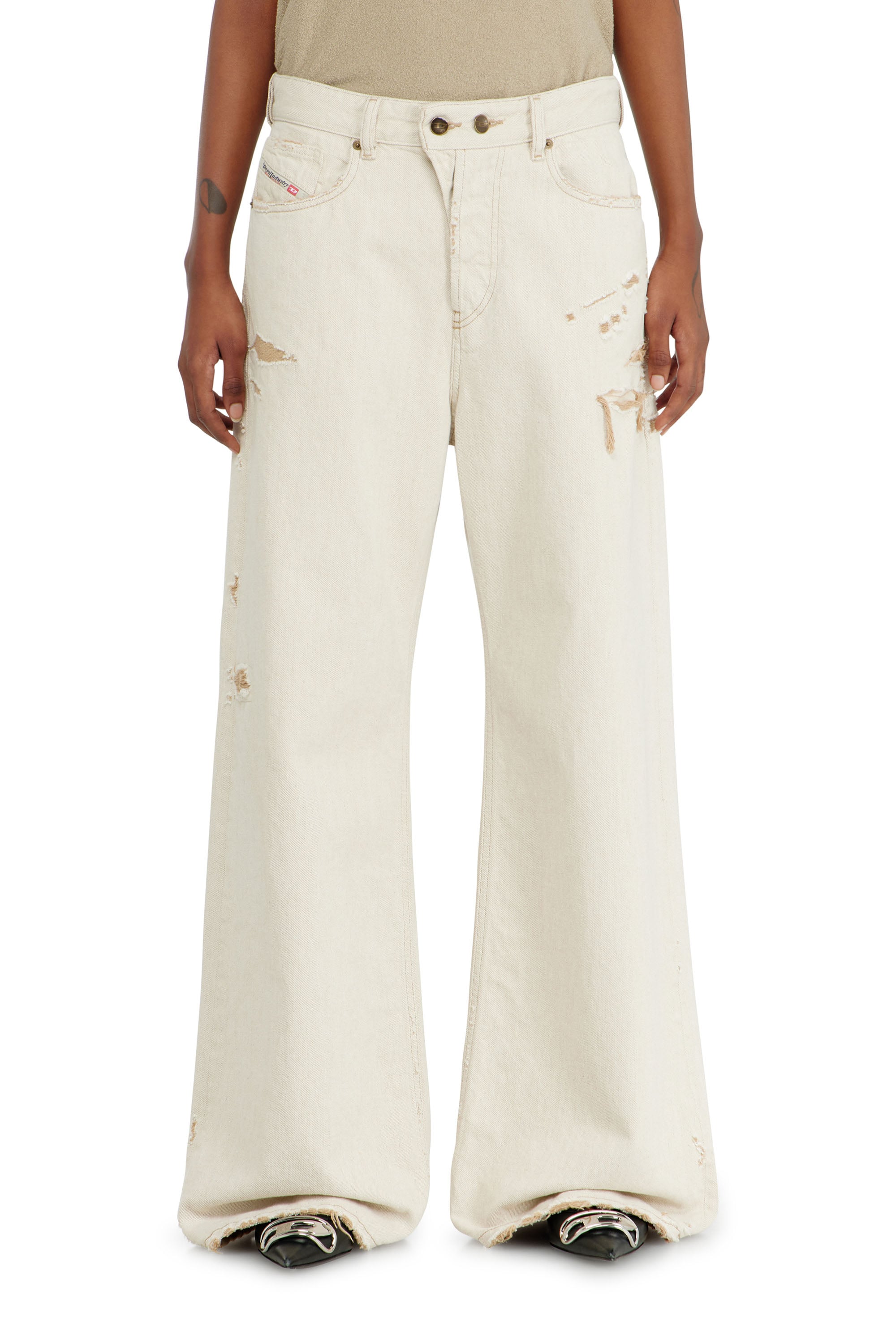 Diesel Ženský Béžový Relaxed Jeans Low Waist 1996 D-Sire, Colored, Button Fly Veľkosť 24