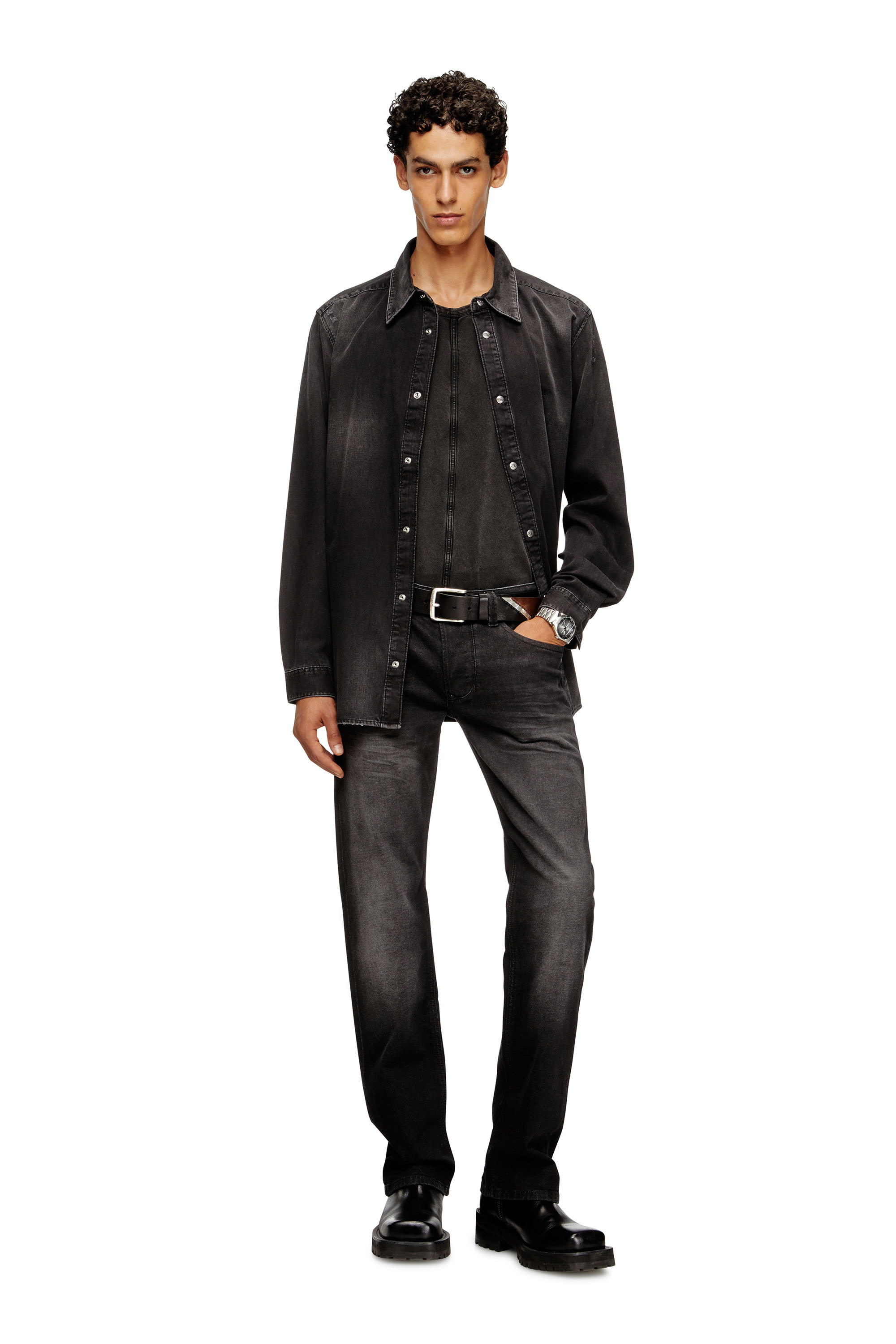 Diesel - D-SIMPLY, Man's Long-sleeve denim shirt in Black - 2