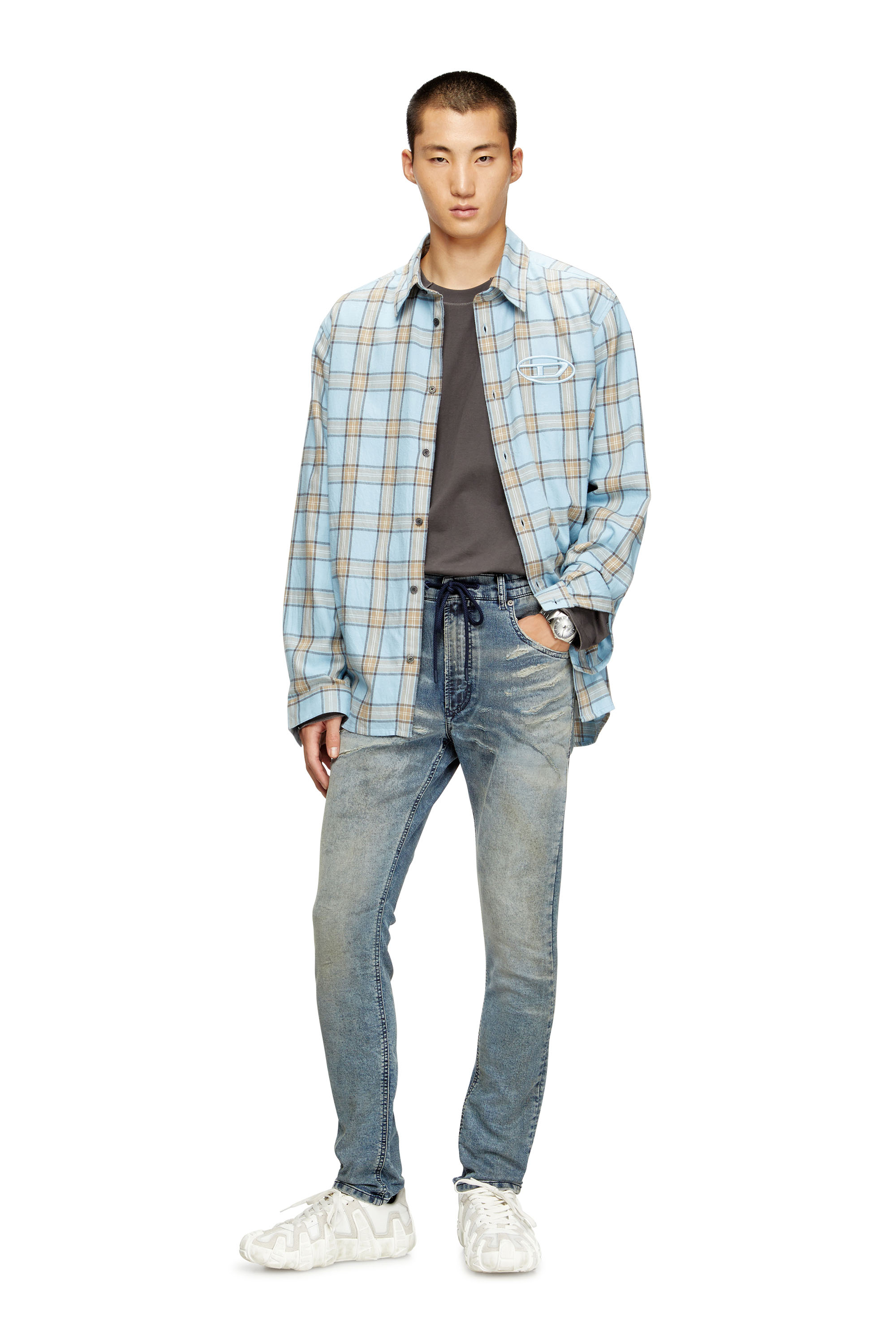 Diesel - Man's Regular 2032 D-Krooley Joggjeans® 09M37, Medium blue - 2