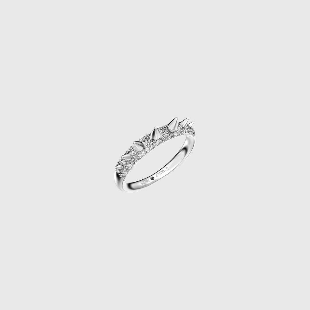 Diesel - Stainless Steel Band Ring - Rings - Unisex - Silver