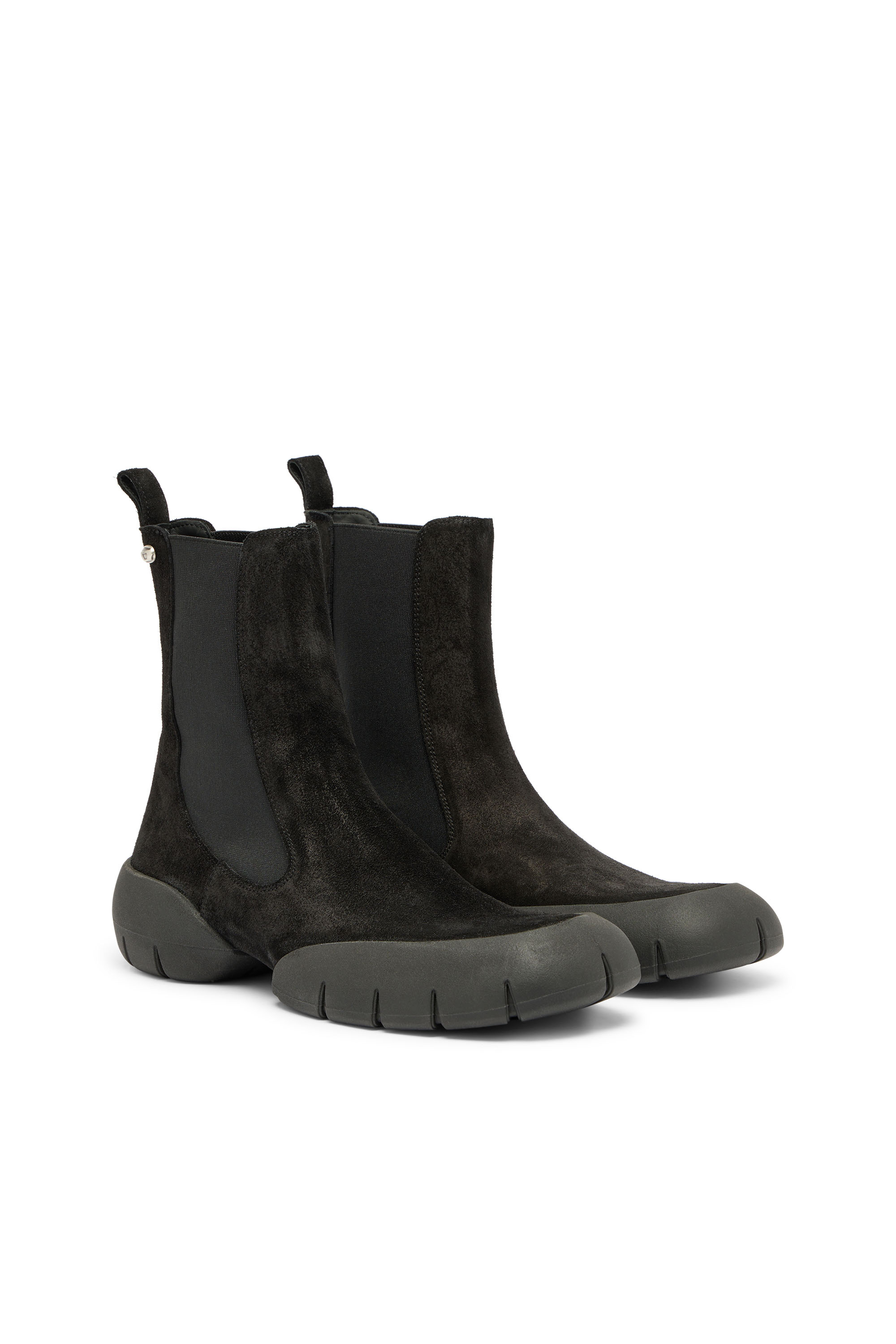 Diesel - D-MATHIEU CH, Man's D-Mathieu - Suede boots with rubber outsole in Black - 3