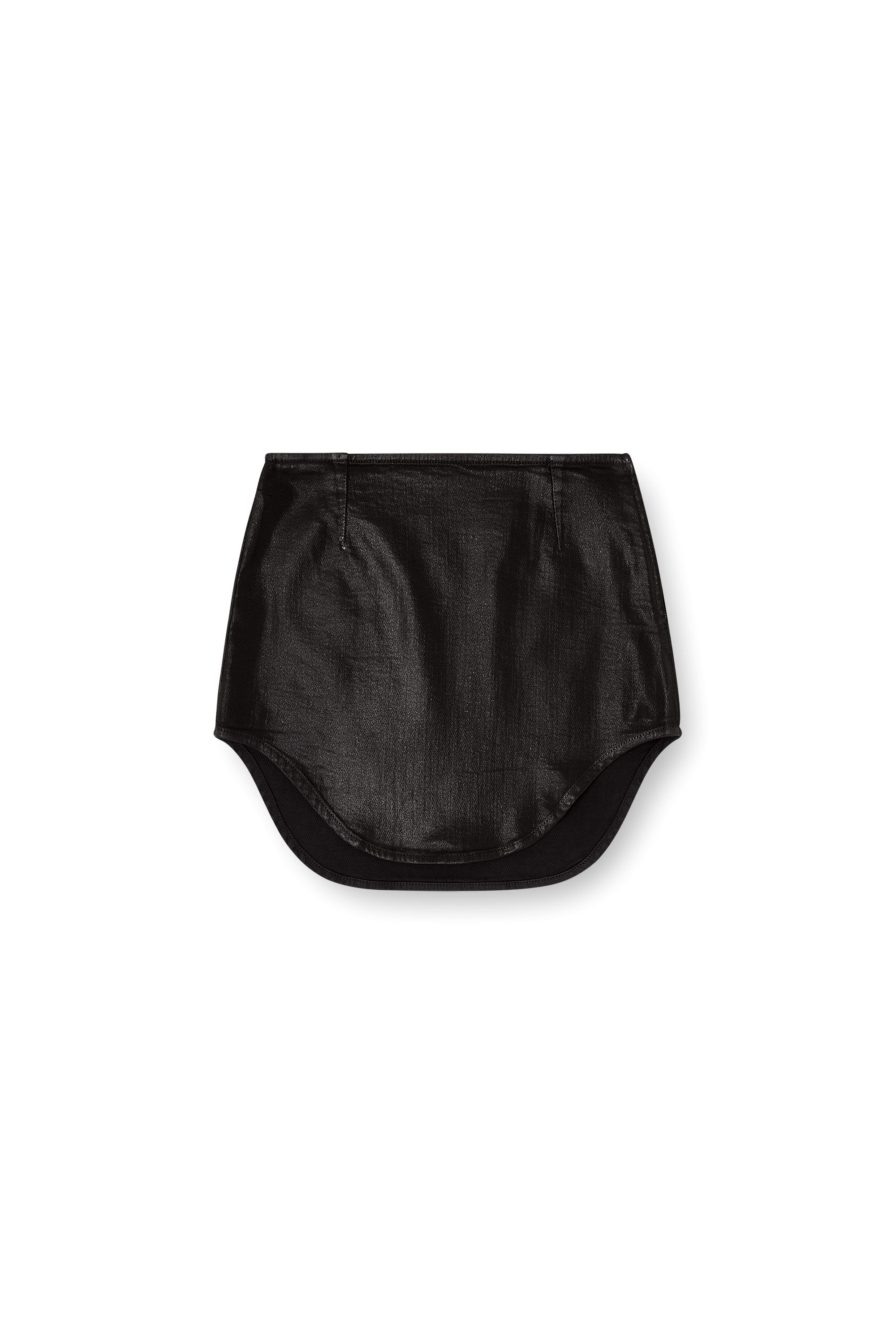 Diesel - DE-VANY JOGG, Woman's Mini skirt in shiny coated JoggJeans in Black - 3