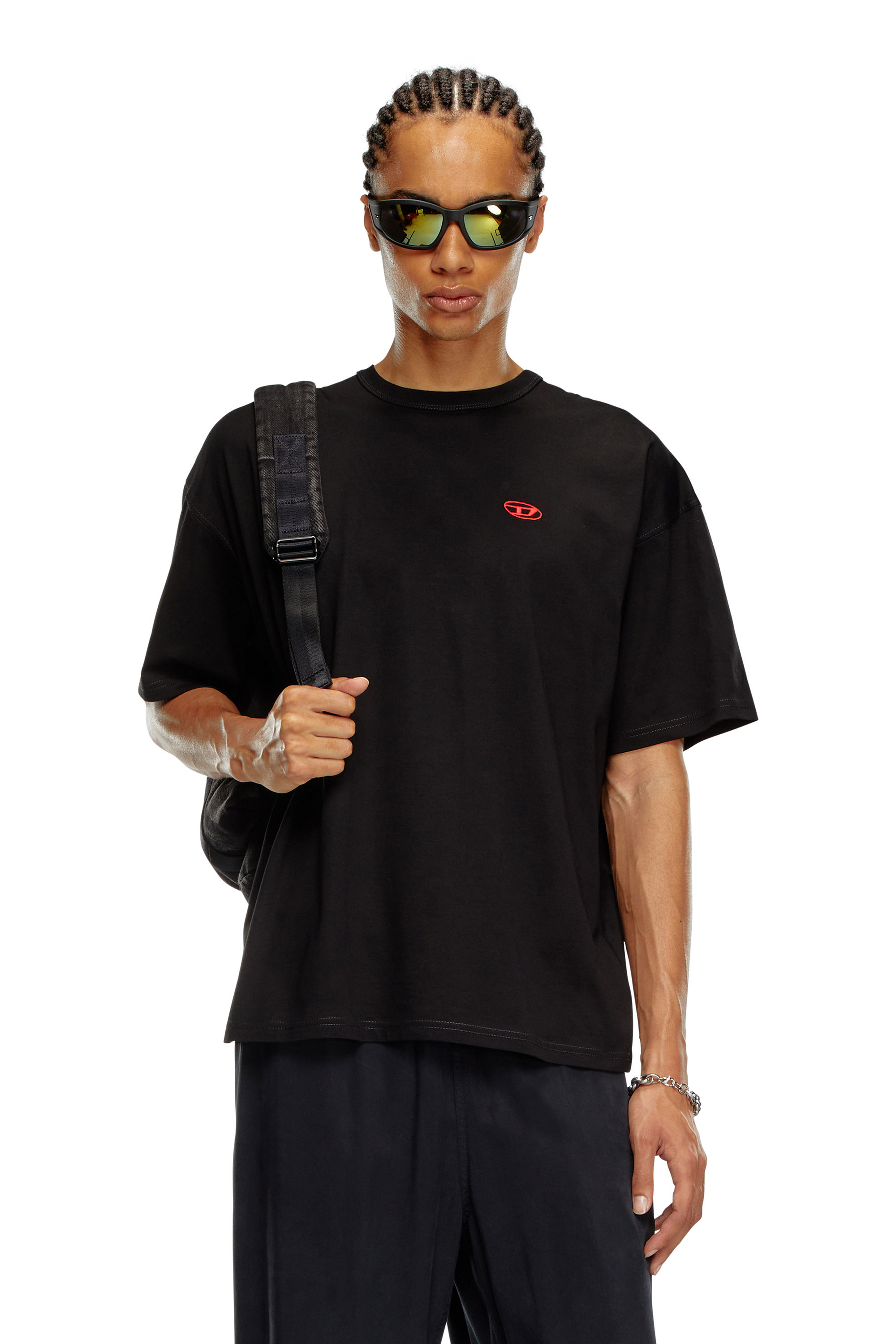 Diesel - T-shirt con stampa Oval D e ricamo - T-Shirts - Uomo - Nero