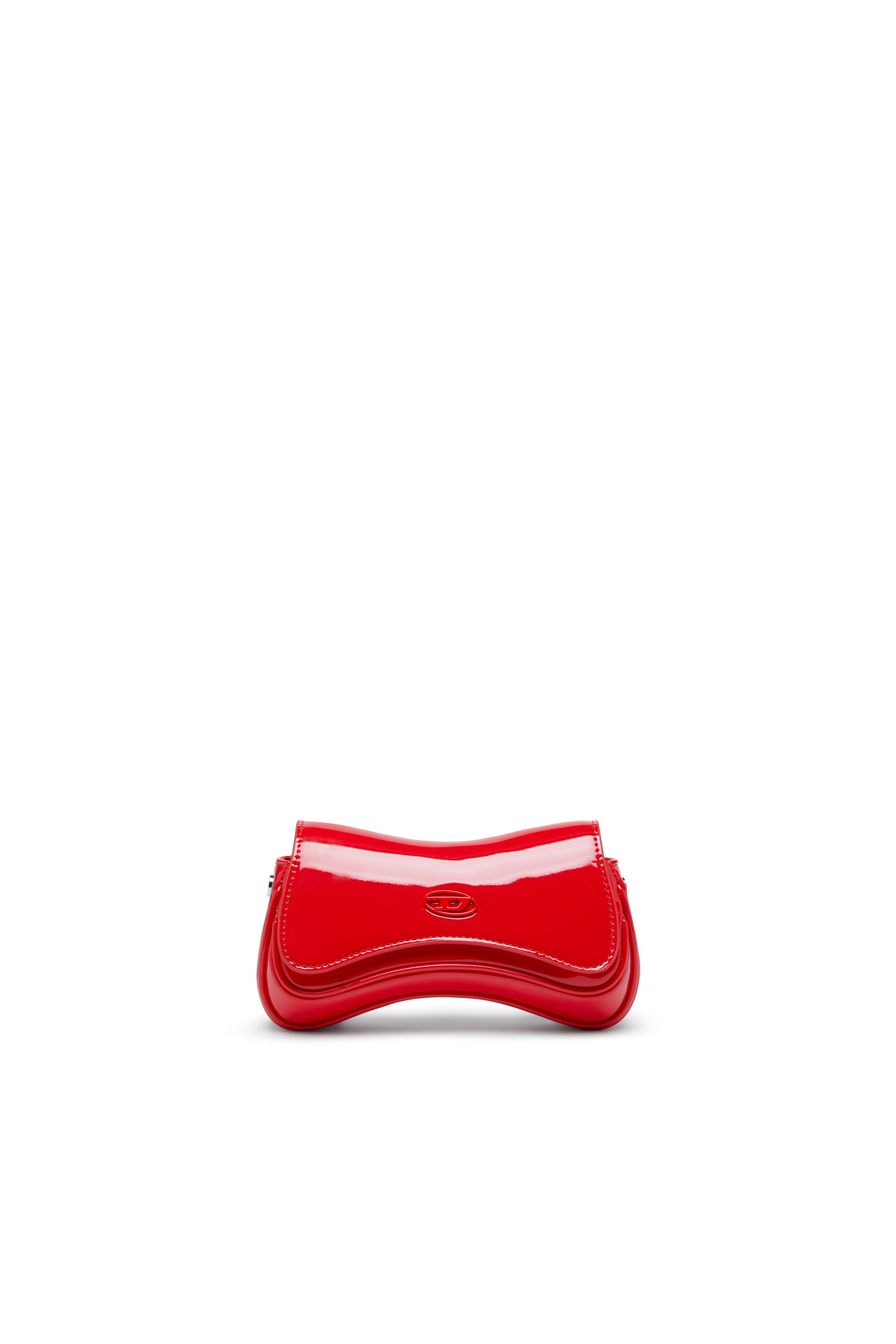 Diesel Play-small Crossbody Bag In Glossy Pu In Red