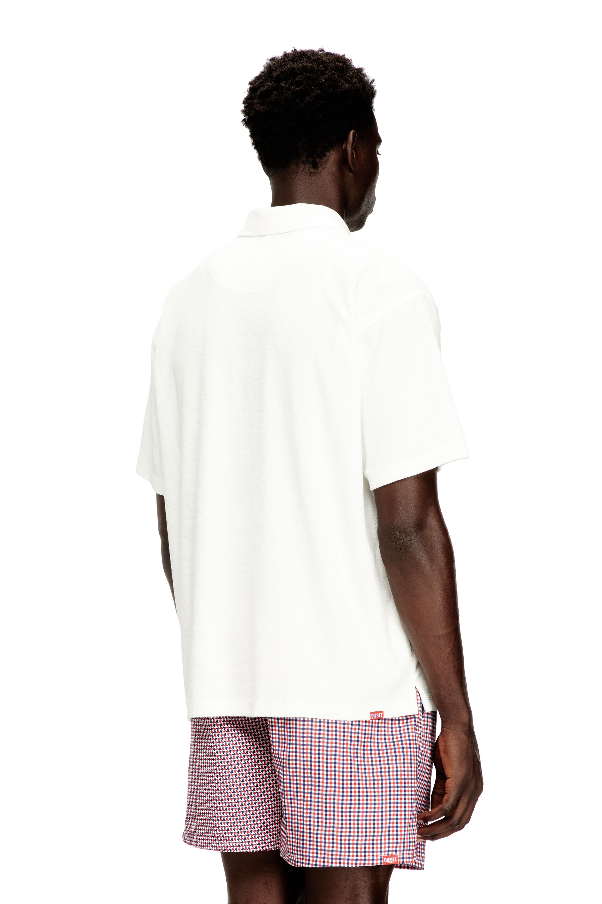 Diesel - JOSHUA-D-CORE, Man's Towelling cotton polo shirt in White - 4