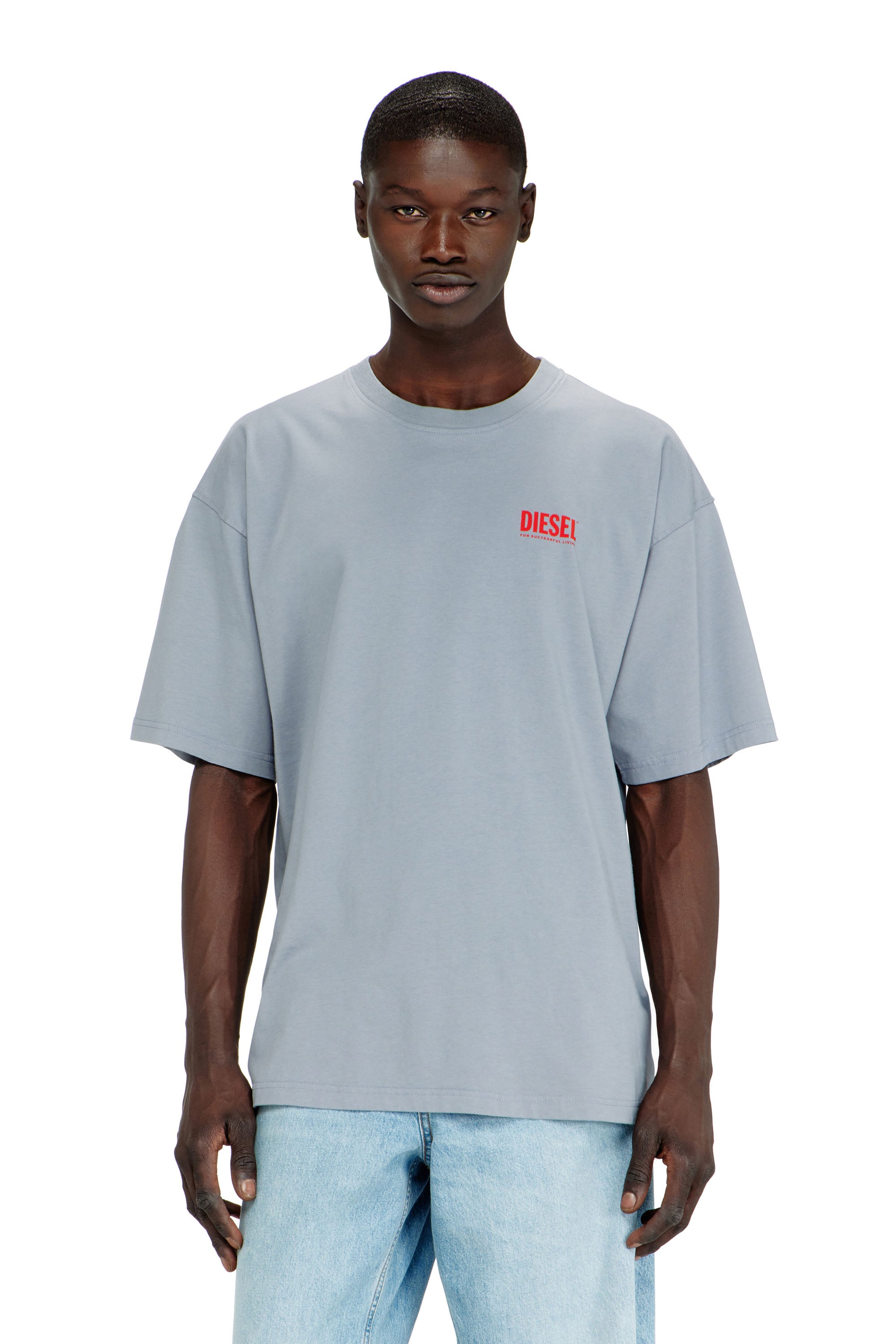 Diesel Grigio Uomo - T-Shirt In Cotone Con Stampa Biscotto - T-Shirts 3XL