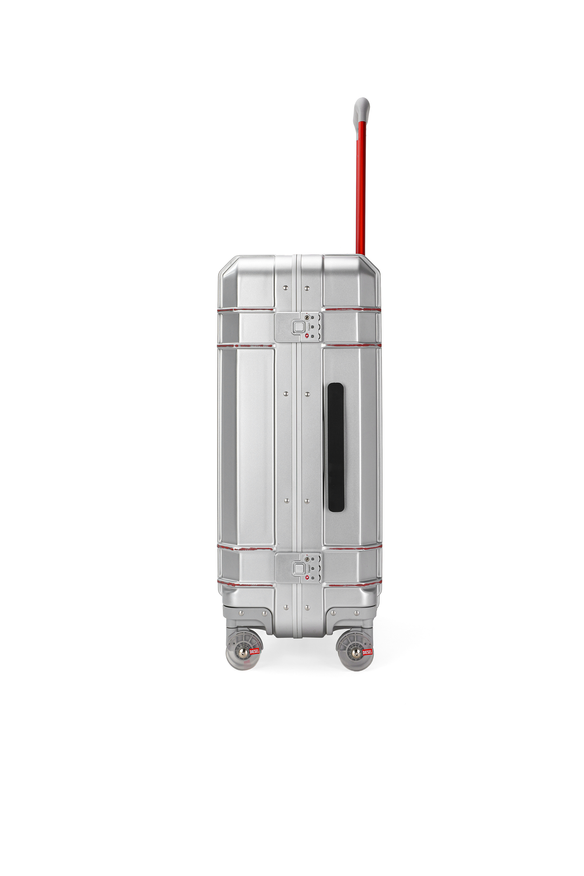 Diesel - DIESEL PC STRONG IMAGE TROLLEY- DSL003, Unisex's Rugged suitcase size M in Silver - 4
