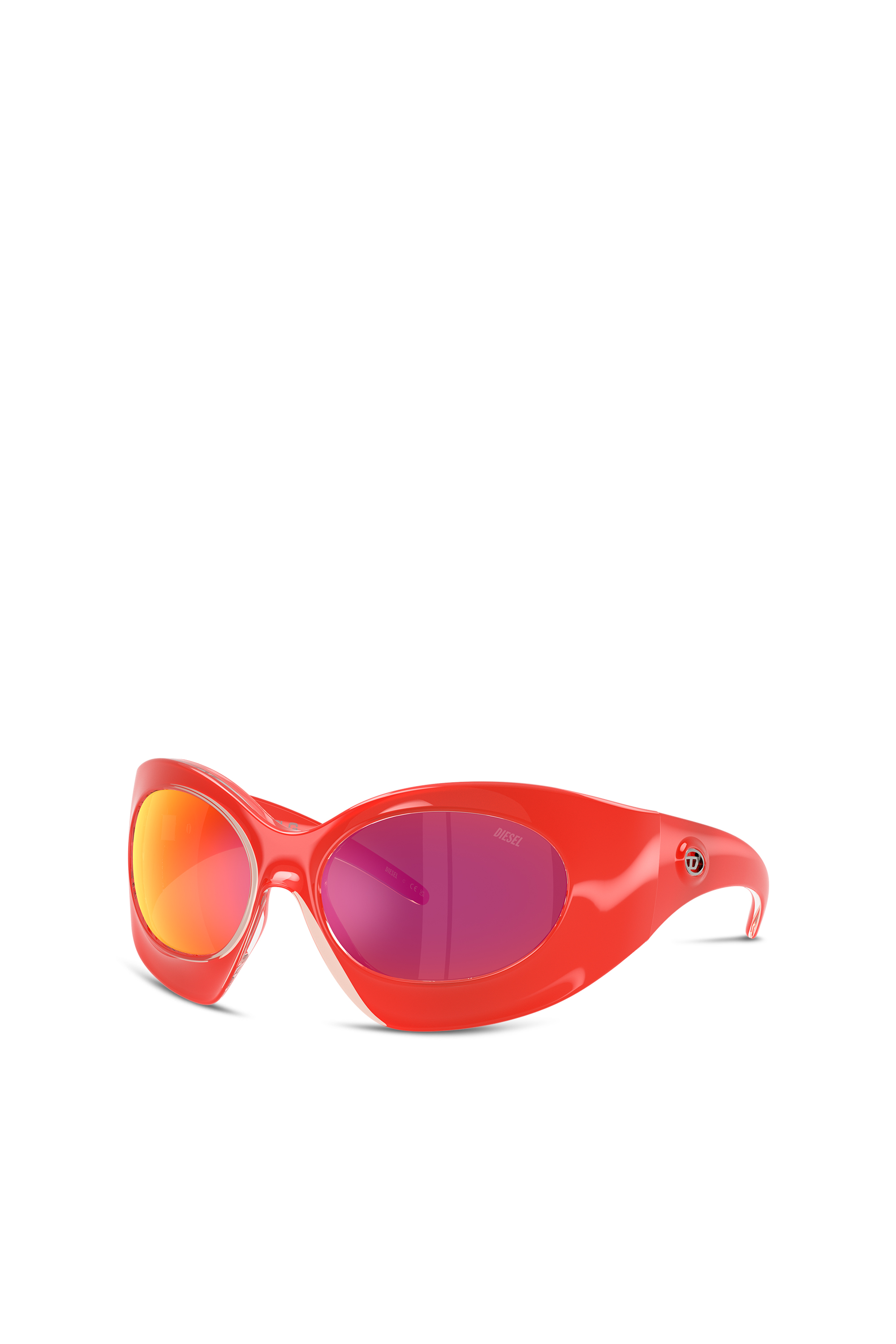 Diesel - Tropik_ta Sunnies, Unisex's Wraparound shape sunglasses in Orange - 1