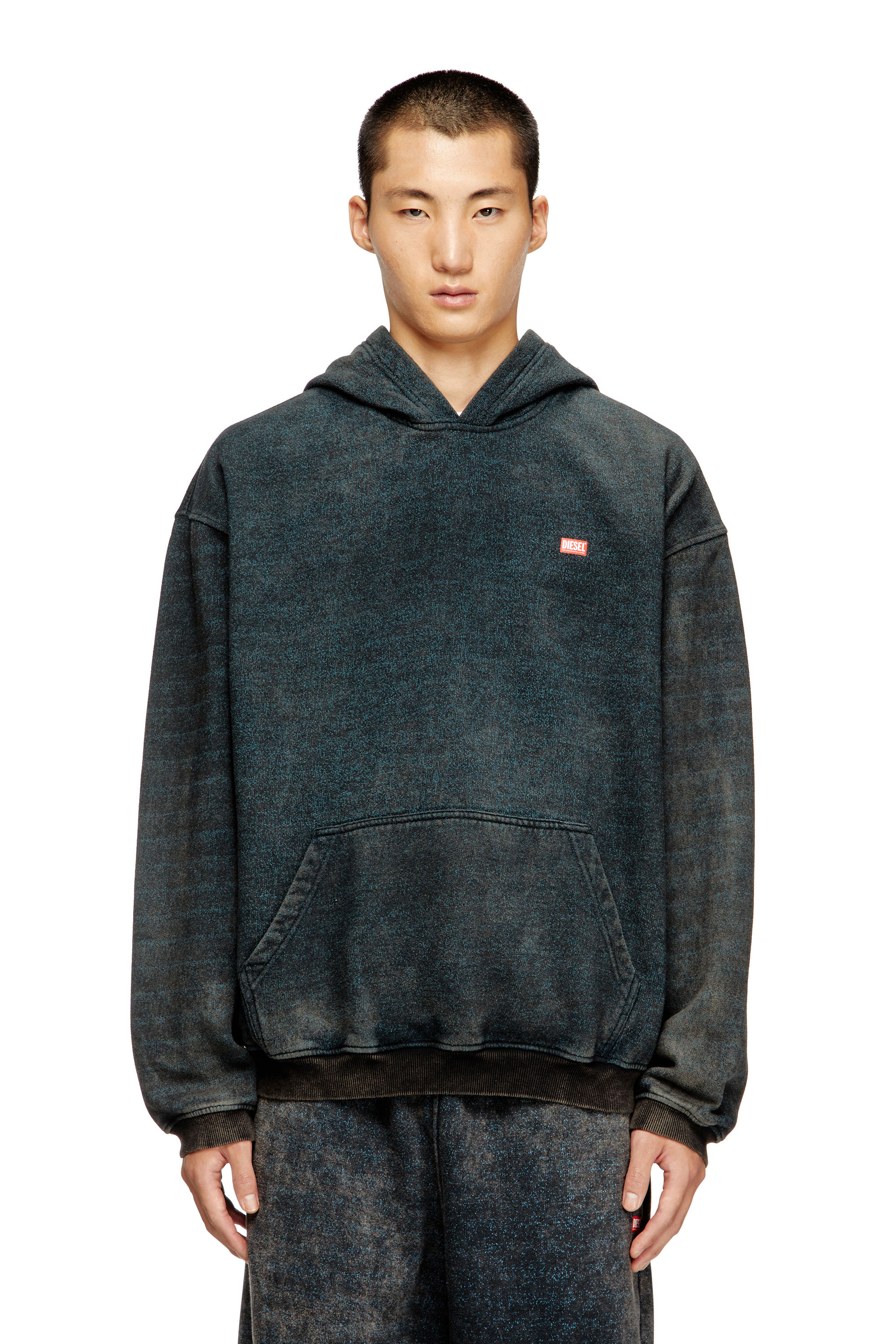 Diesel Herr Multicolor - Cotton Hoodie With Kangaroo Pocket - Sweaters - Man Extra Små