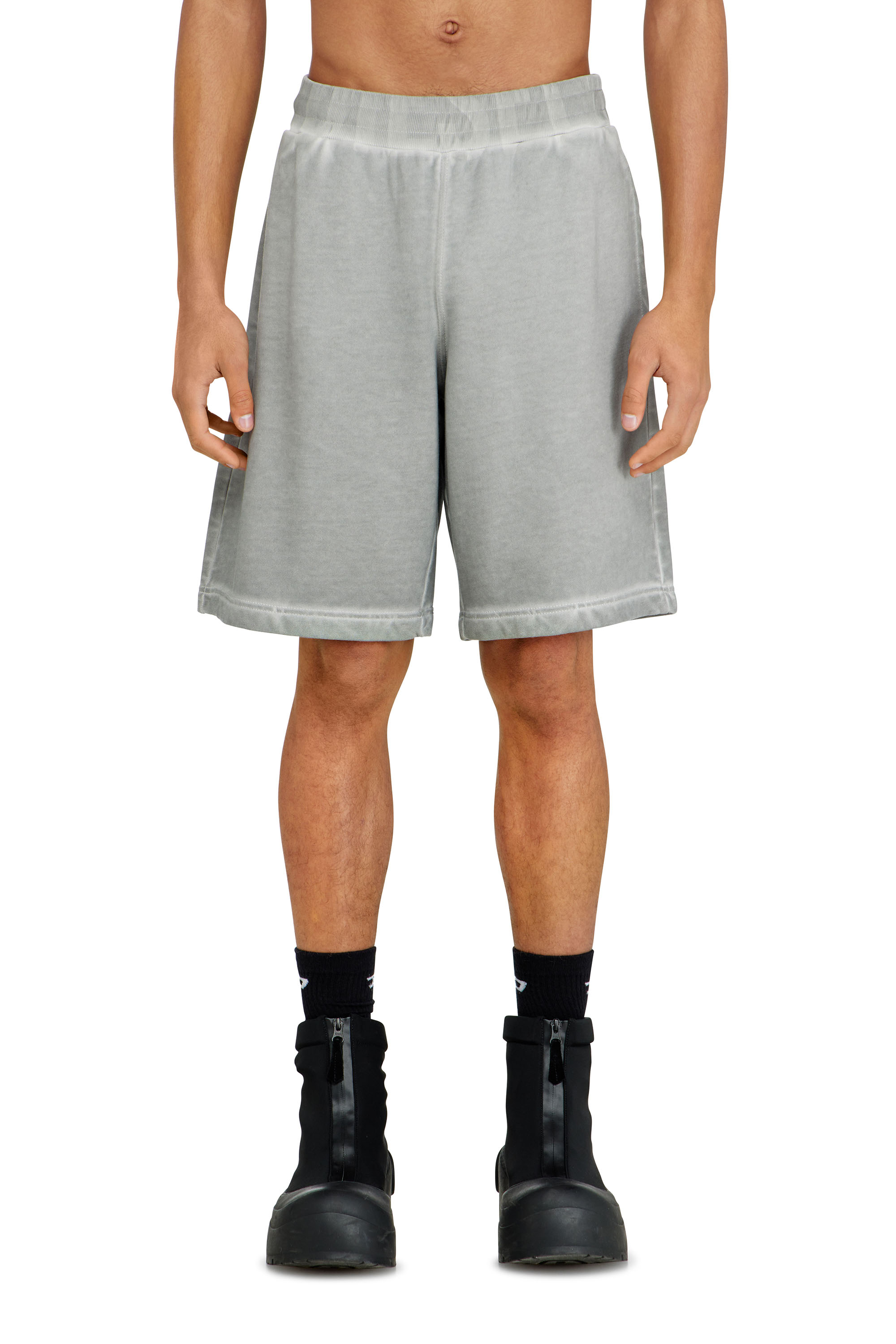 Diesel - P-CROWN-V1, Man's Pigment-dyed sweat shorts in Grey - 2