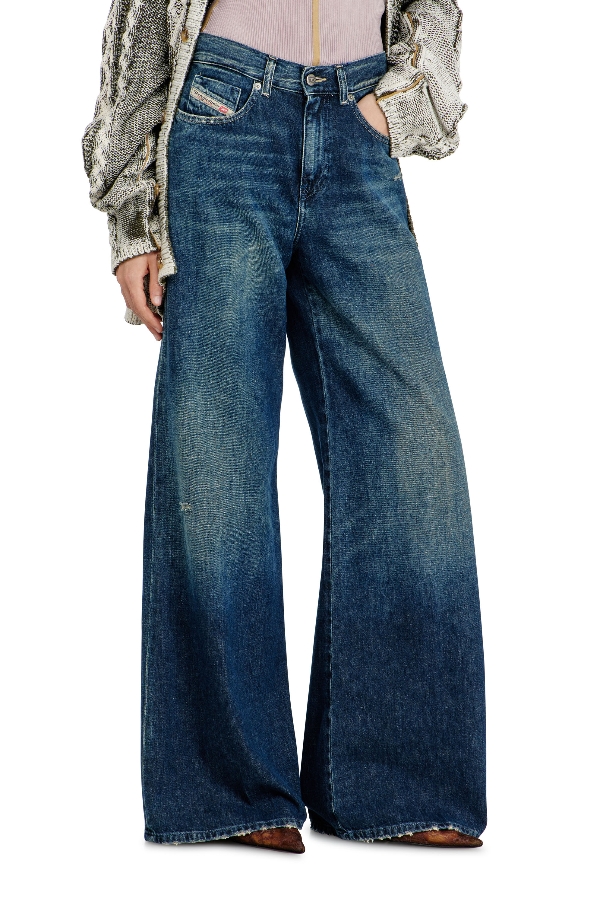 Diesel - Woman's Flare Jeans 1978 D-Akemi 09N70, Dark Blue - 4