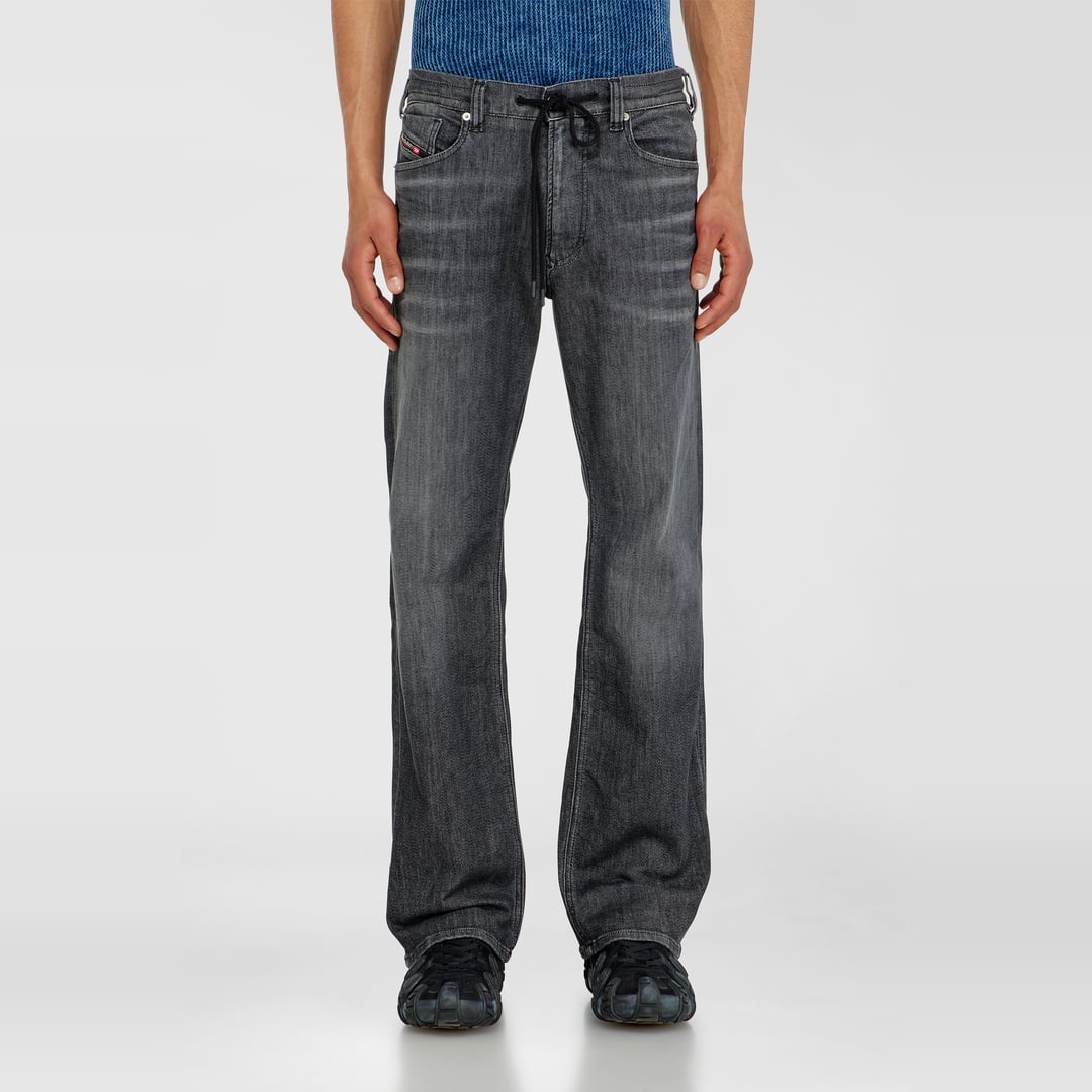 Diesel Relaxed Regular Waist 2080 D-Reel Joggjeans, Black/Dark grey, Zip fly