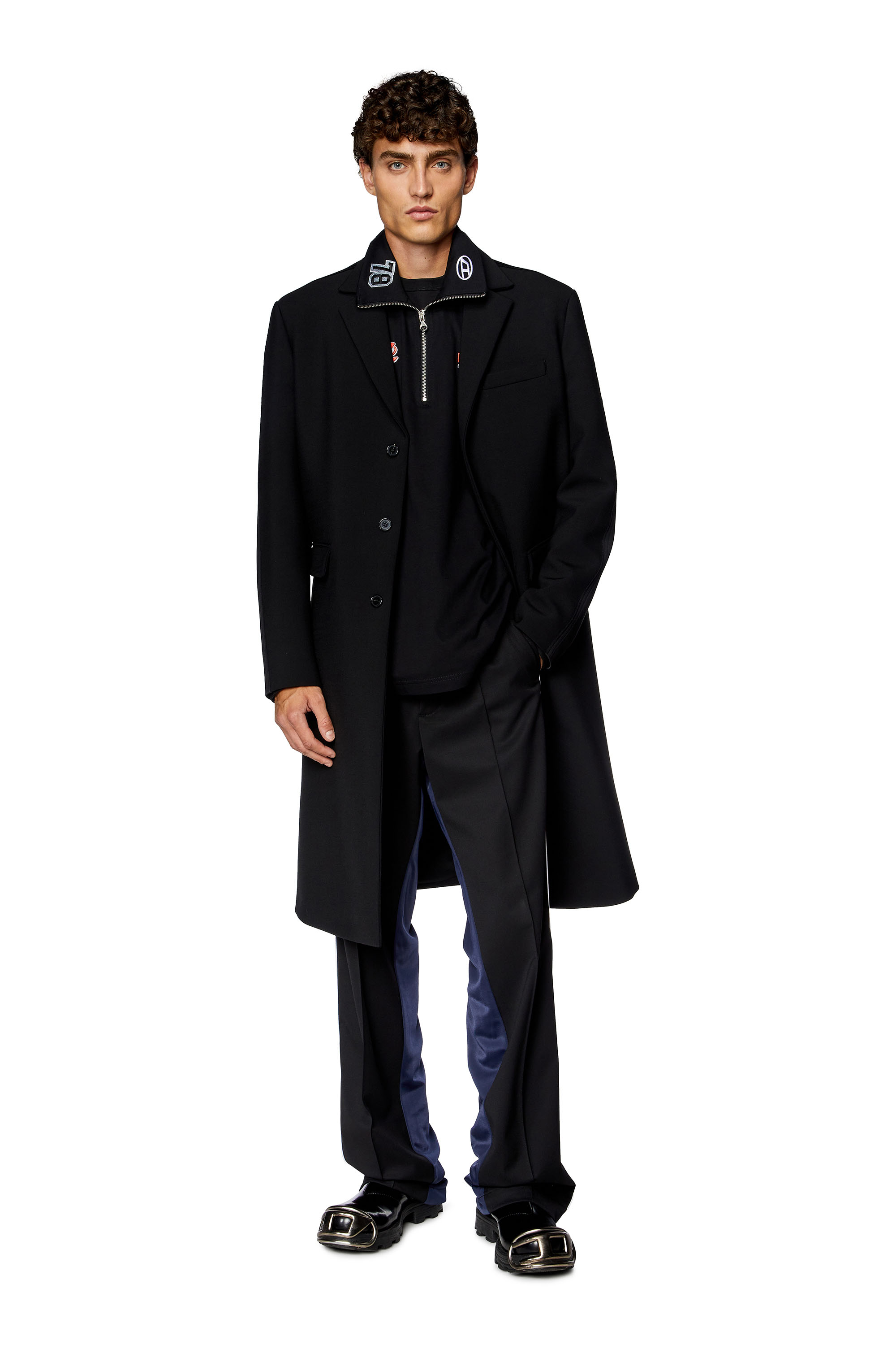 Diesel - Manteau hybride en laine fraîche et jersey - Vestes - Homme - Noir