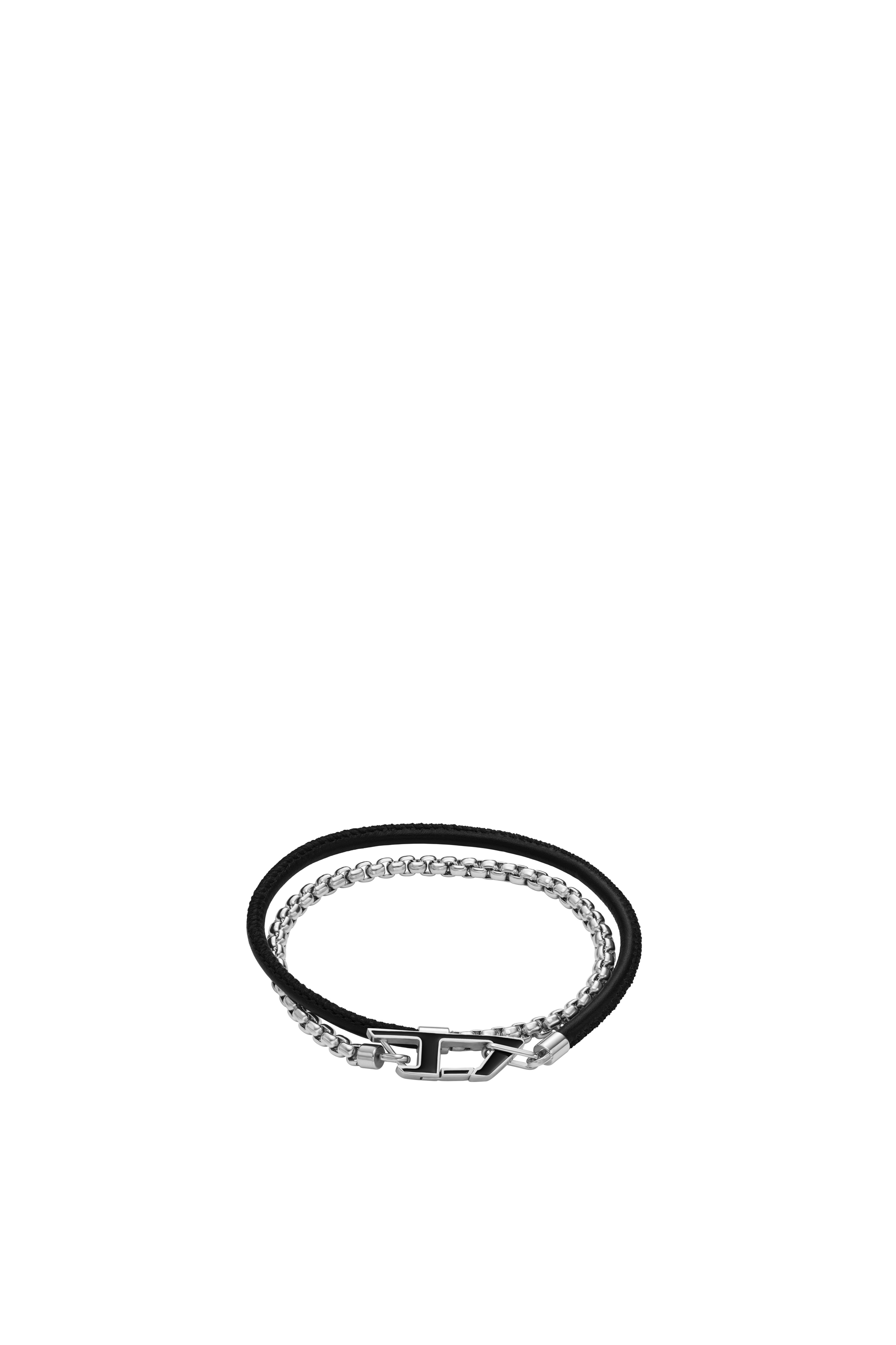Diesel Stainless Steel Chain Bracelet In Silver
