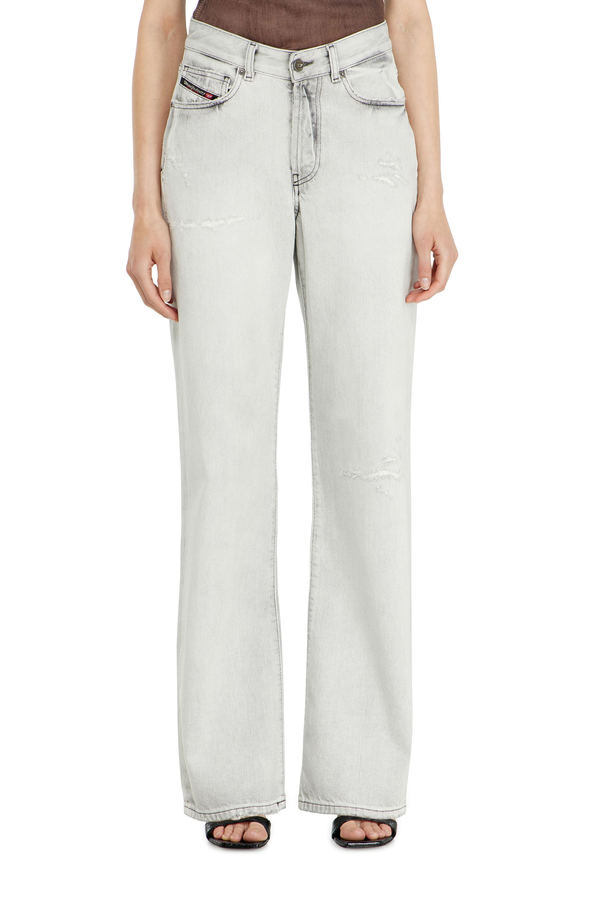 Diesel Regular Jeans High Waist 1971 D-Sent, Light grey, Button fly