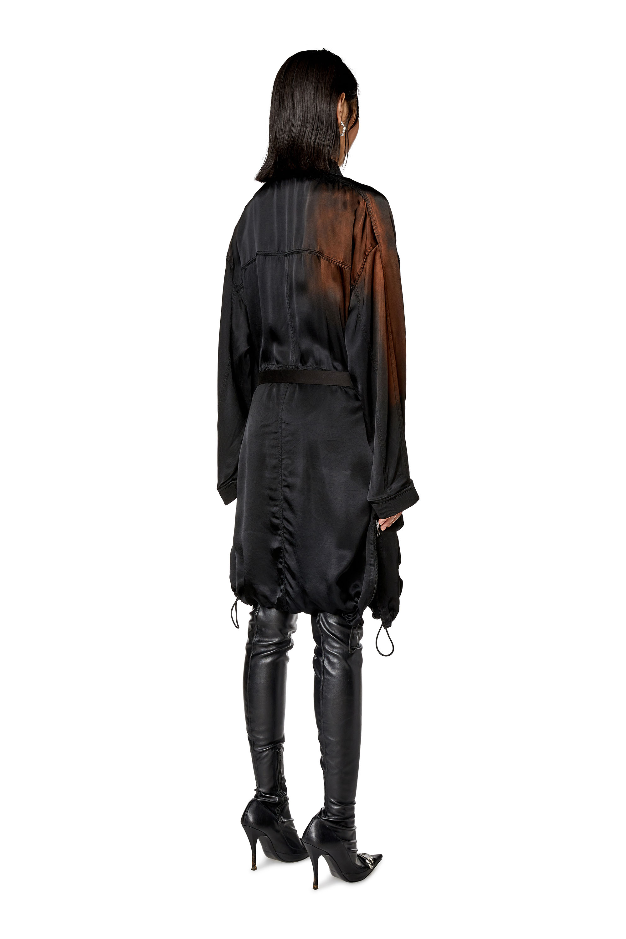 Diesel - Kleid aus solarisiertem Satin - Kleider - Damen - Schwarz