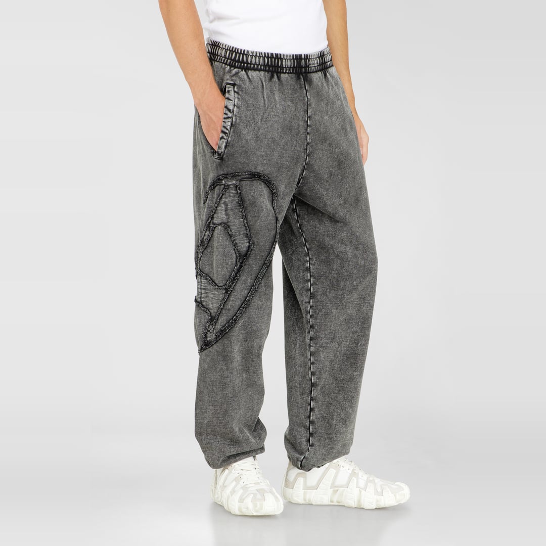 Diesel - Organic cotton sweatpants with Oval D patch - Pants - Man - Grey