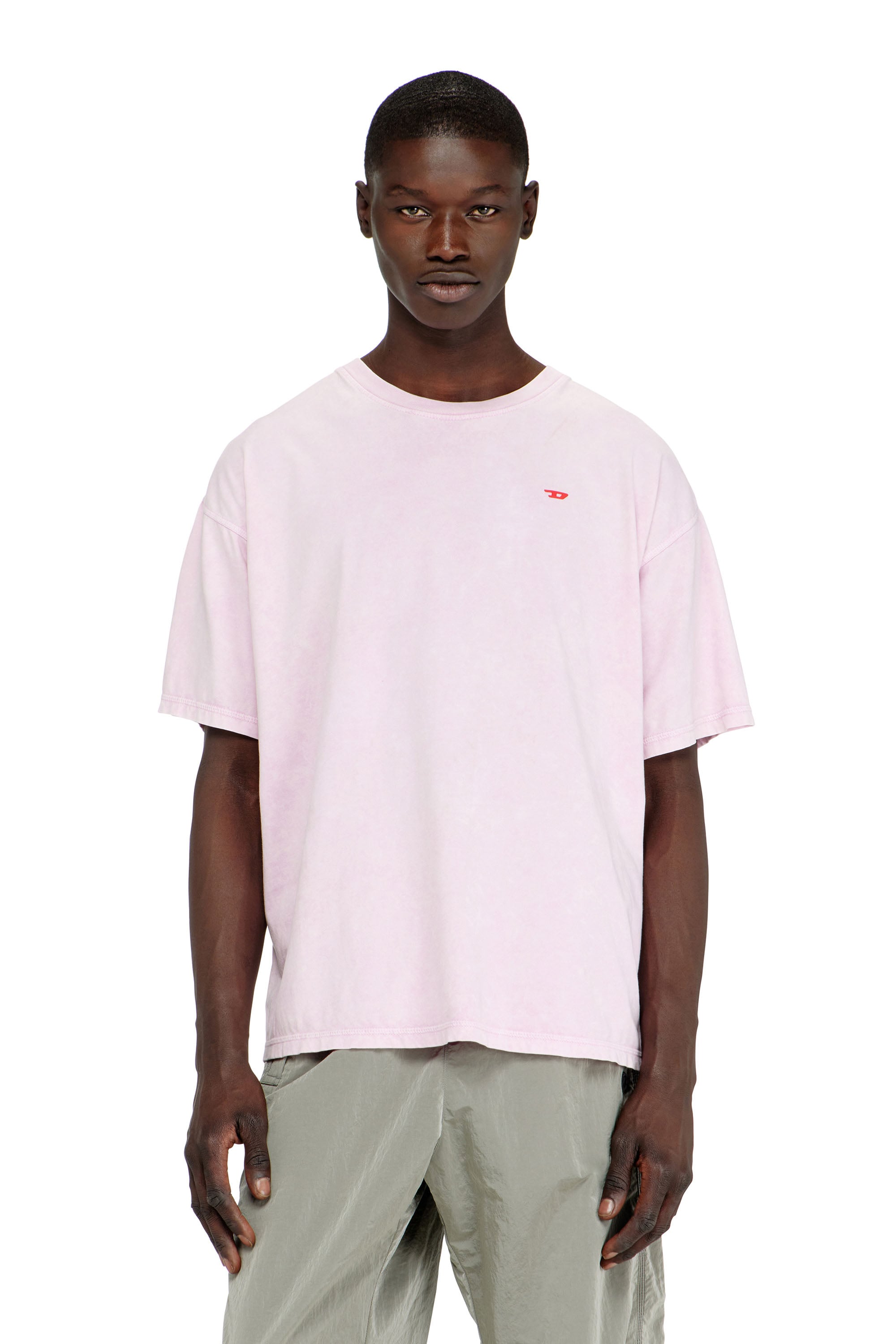 Diesel Herren Rosa - Baumwoll-T-Shirt Mit Behandelten Effekt - T-Shirts Extra Groß