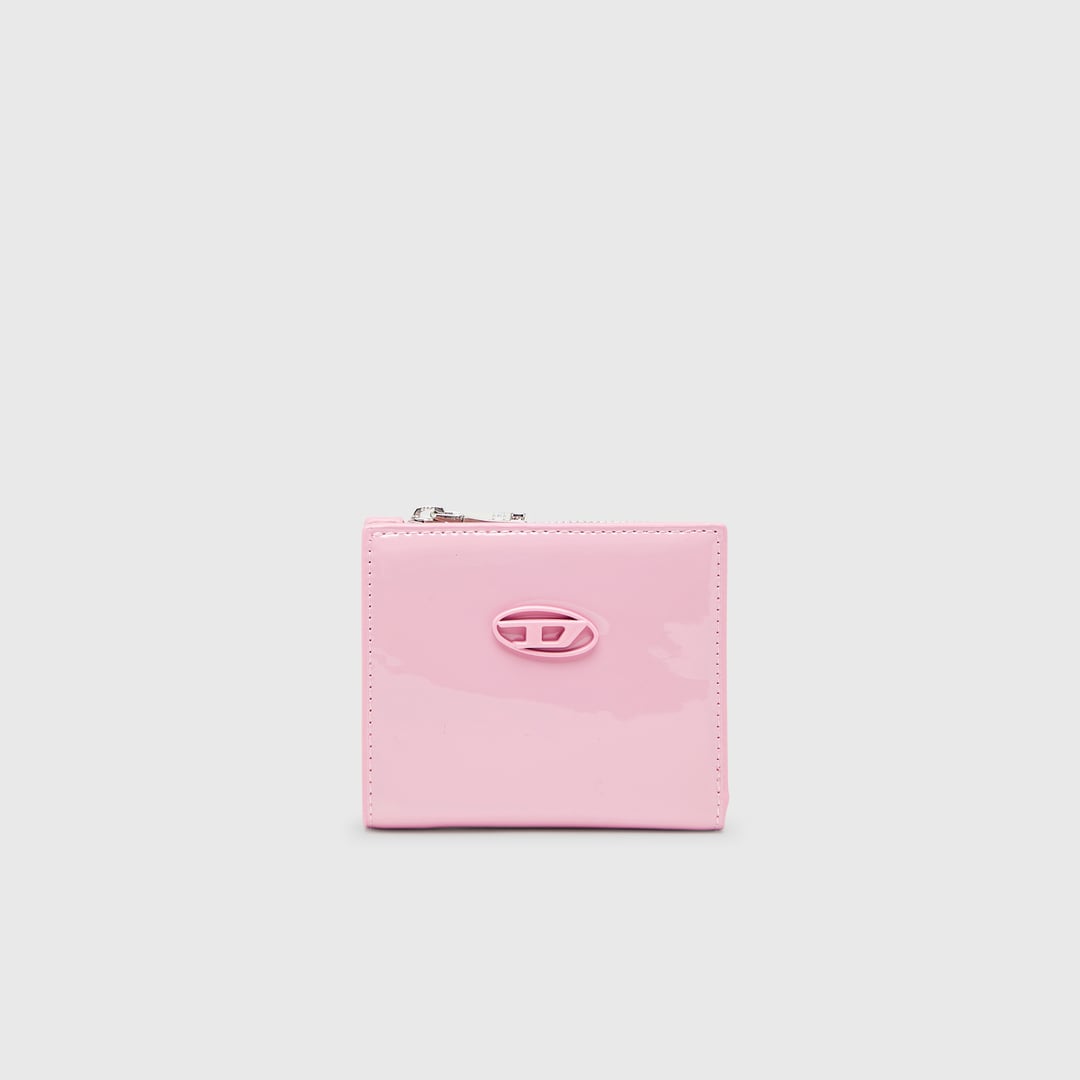 Diesel - Bi-fold wallet in glossy PU - Small Wallets - Woman - Pink