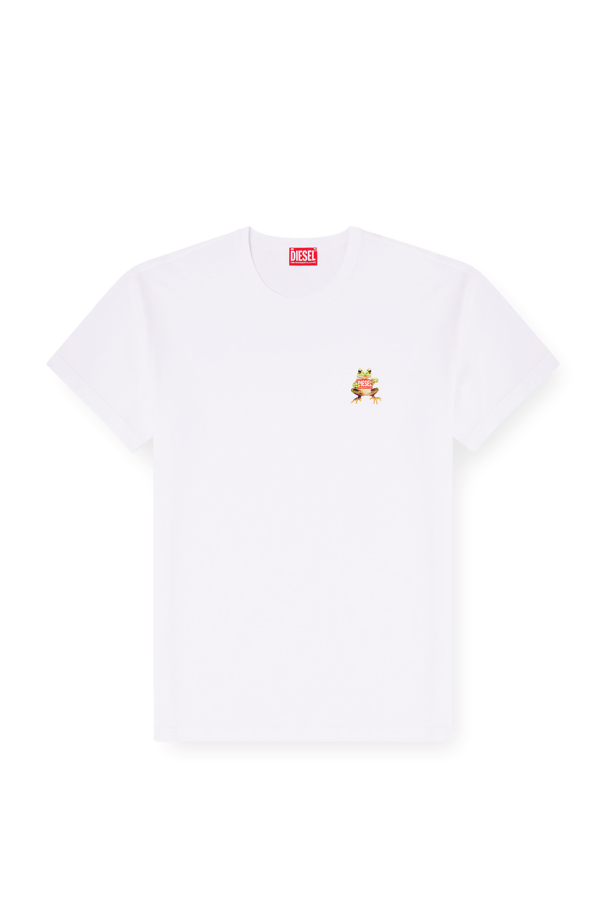 Diesel - T-NORM-FROG, Man's T-shirt with frog and logo print in White - 2
