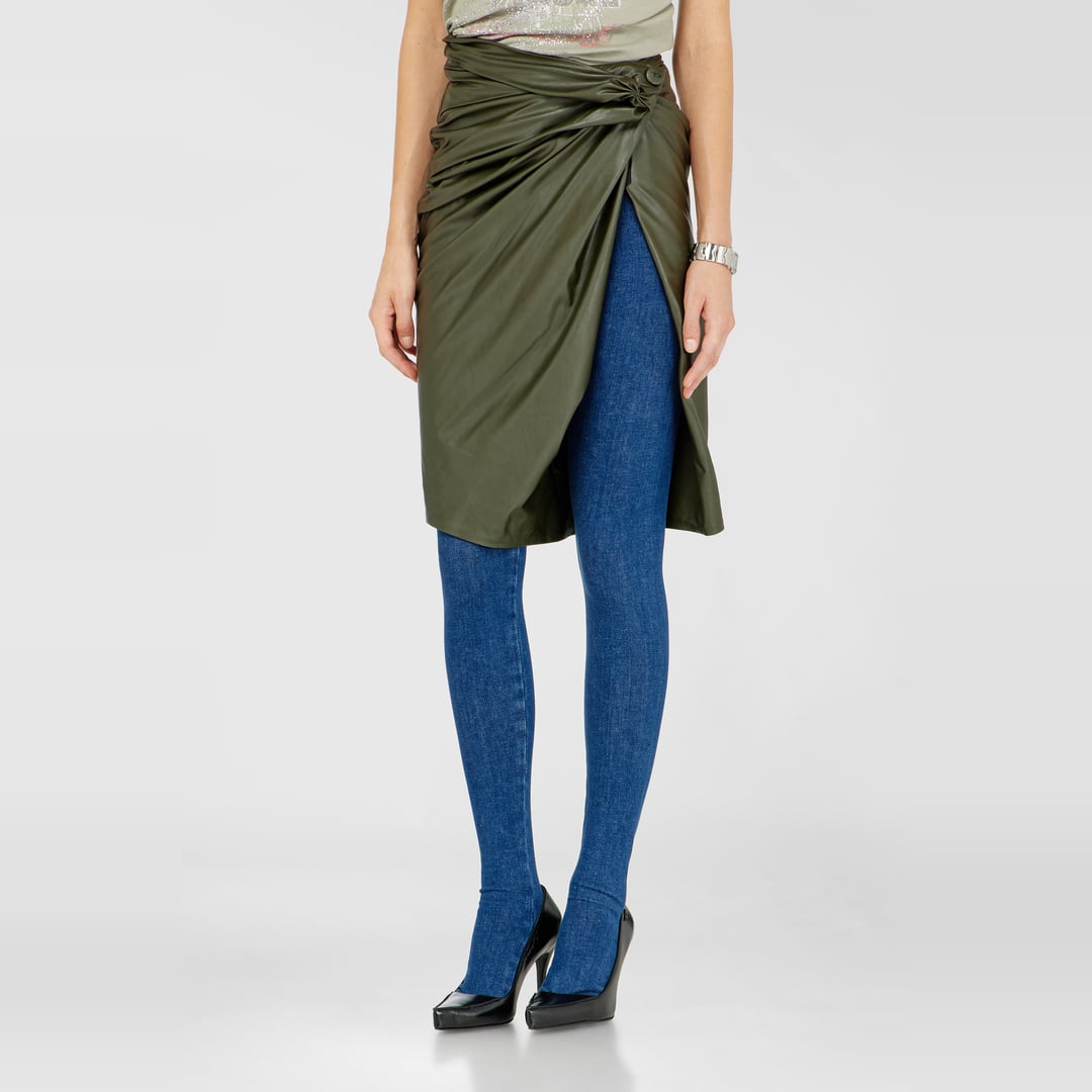 Diesel - Draped pencil skirt with split - Skirts - Woman - Green