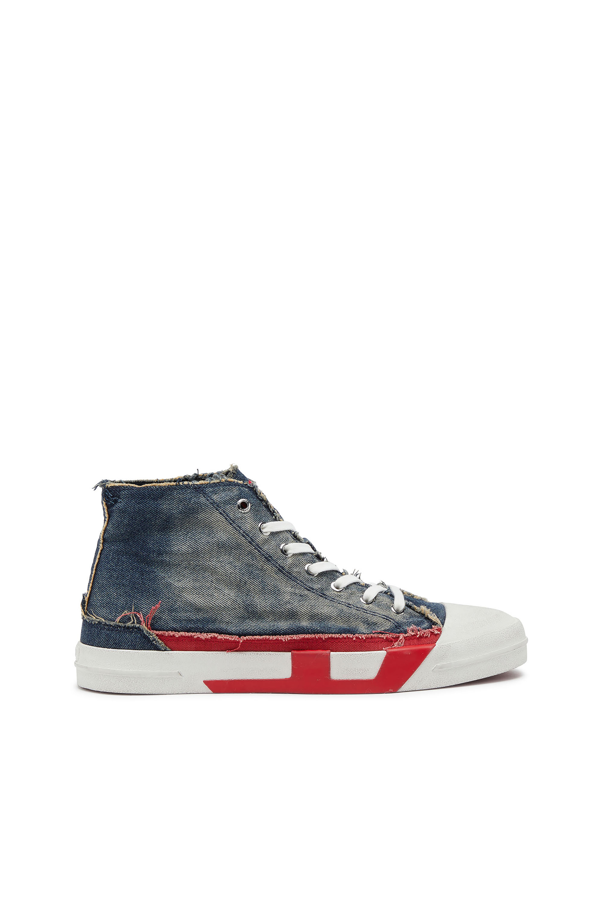 Diesel Men's Blue - D-Verse-High-Top Sneakers In Denim With D Logo - Sneakers - Man Size 41