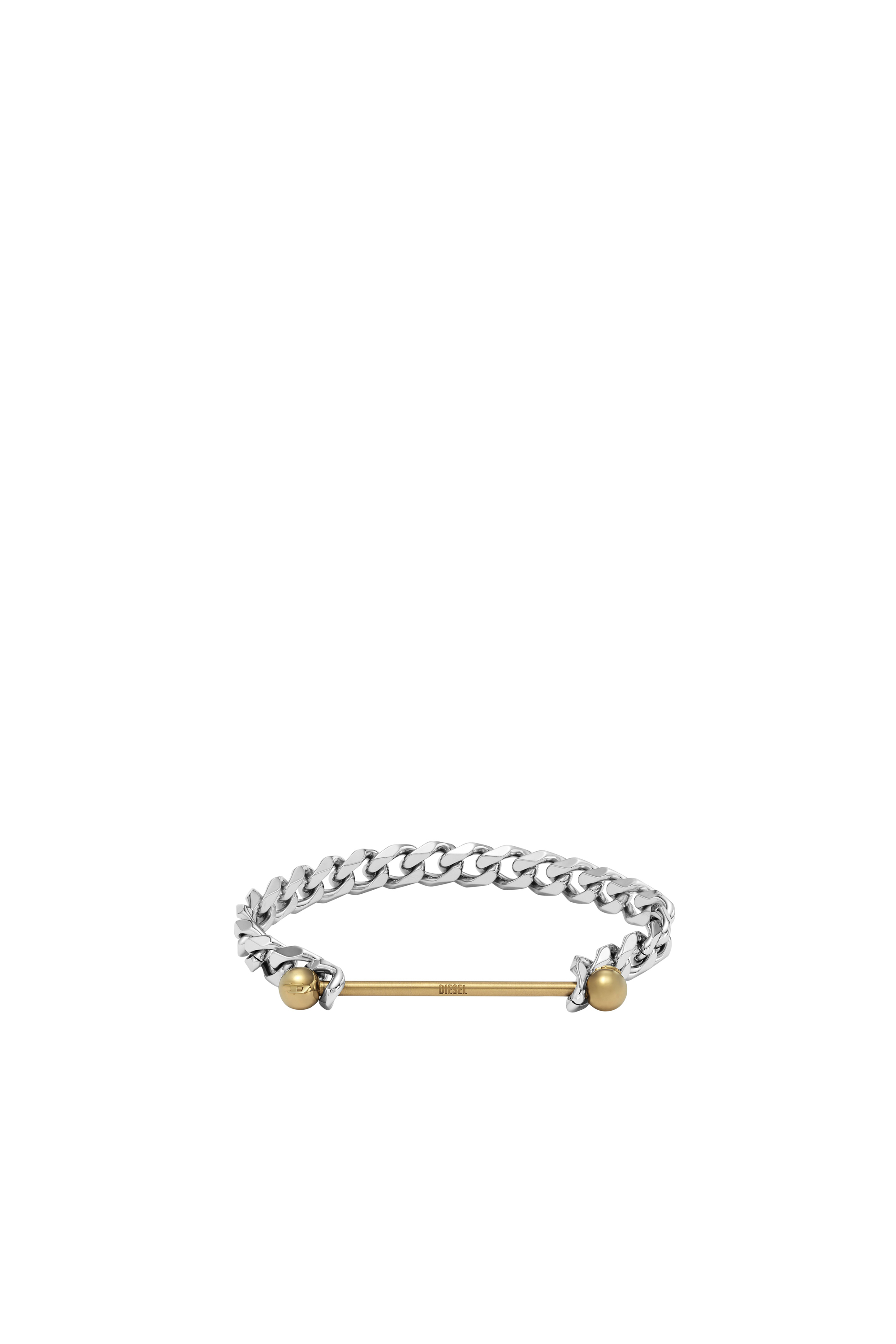 Diesel Two-tone Stainless Steel Chain Bracelet In Argento