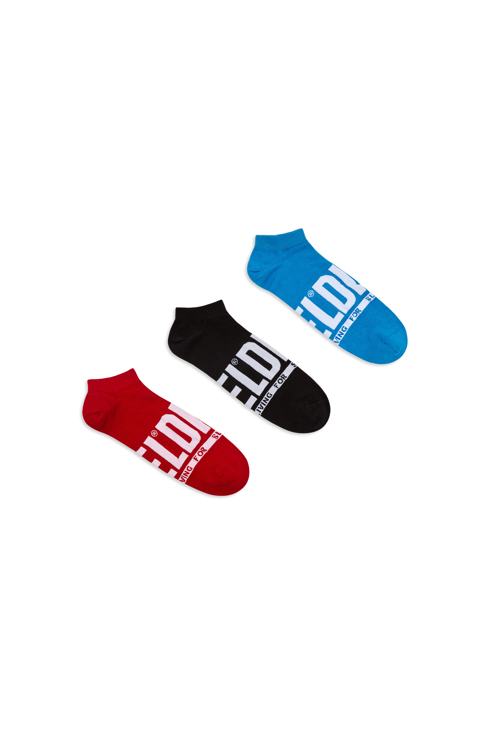 Diesel - Three-pack logo low-cut socks - Socks - Man - Multicolor