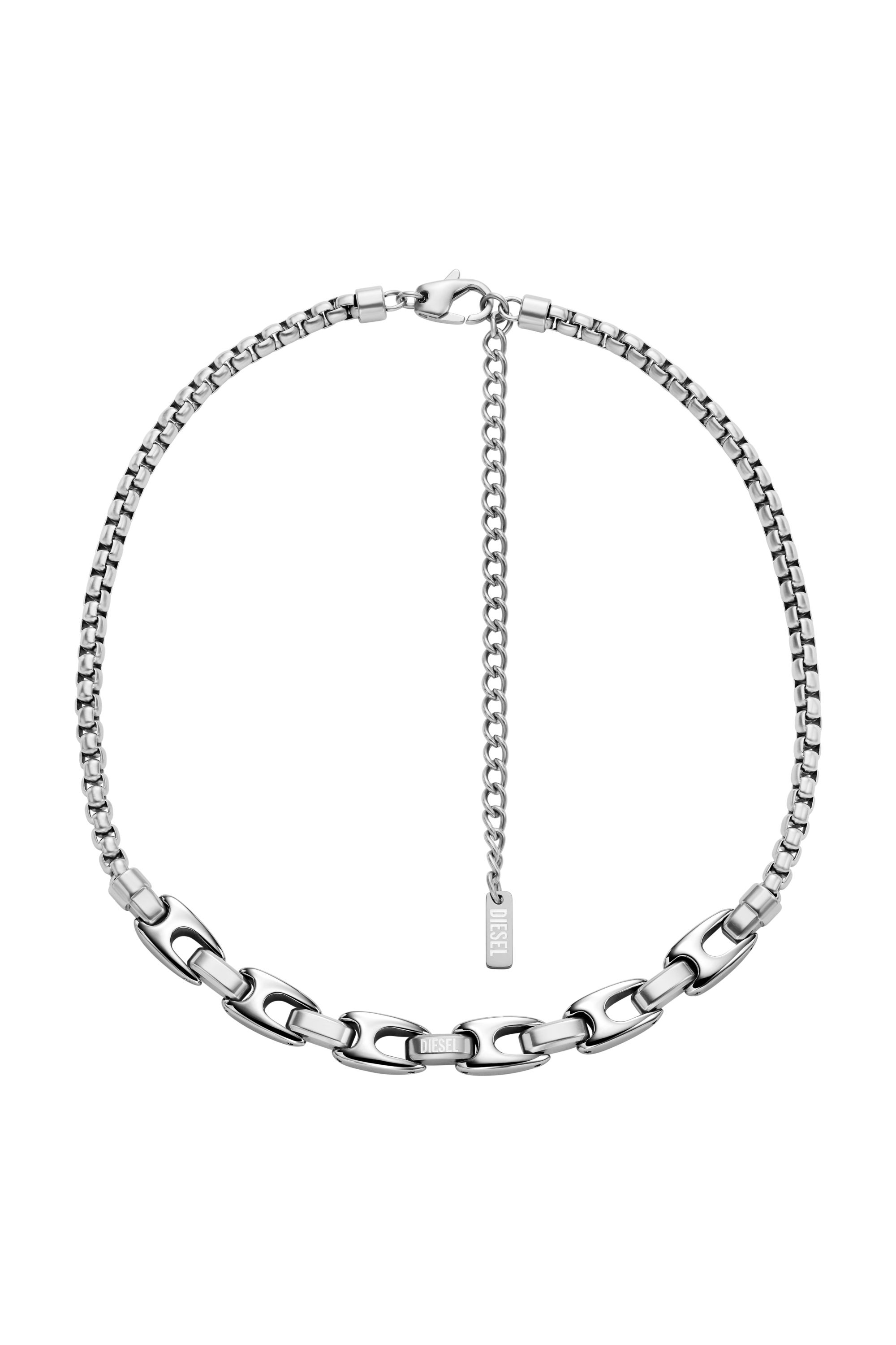 Diesel Unisex Silver - Stainless Steel Chain Necklace - Necklaces Uni