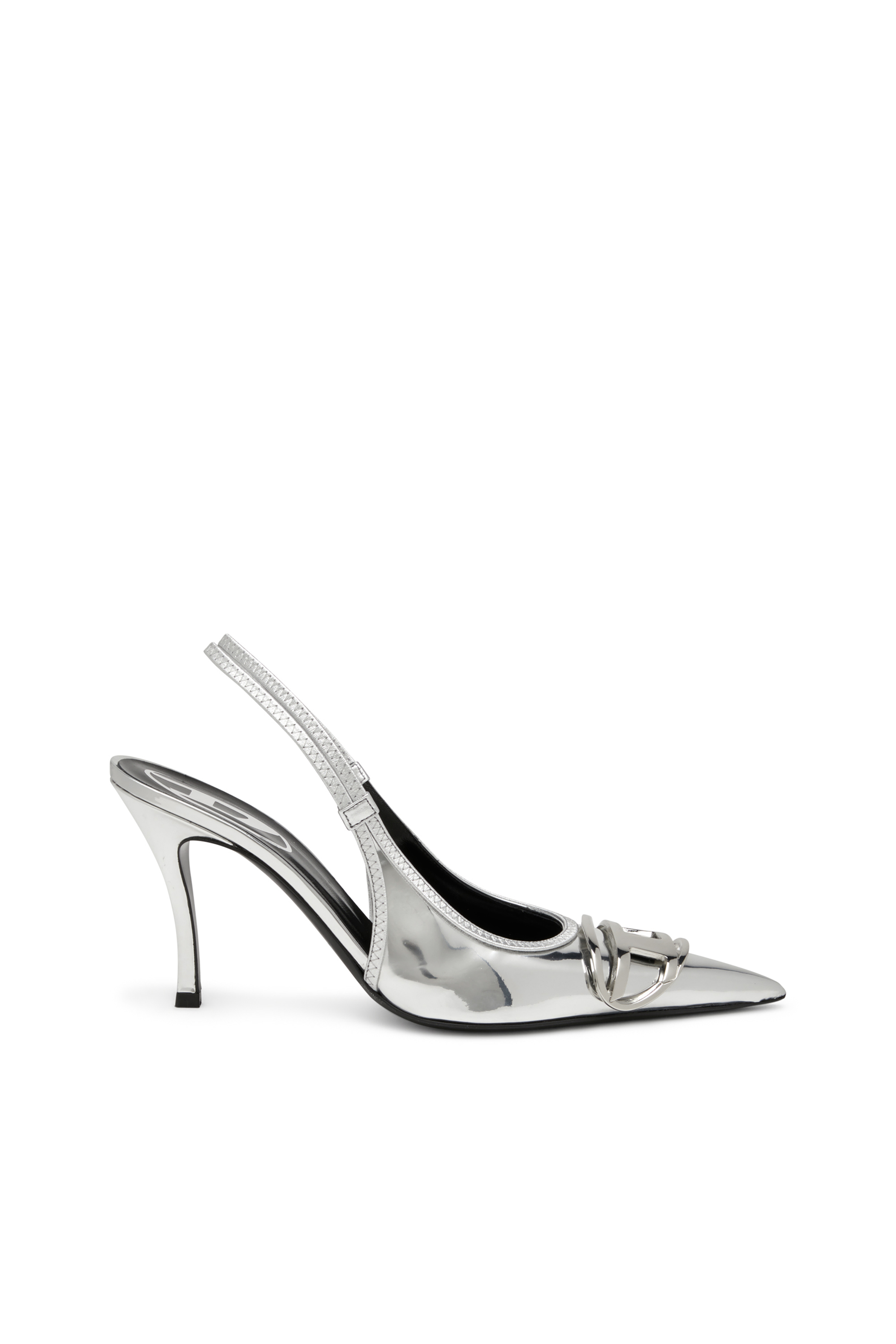 Diesel Mulher Prata - D-Venus-Slingback Pumps With Mirror Finish - Heels - Woman Tamanho 37