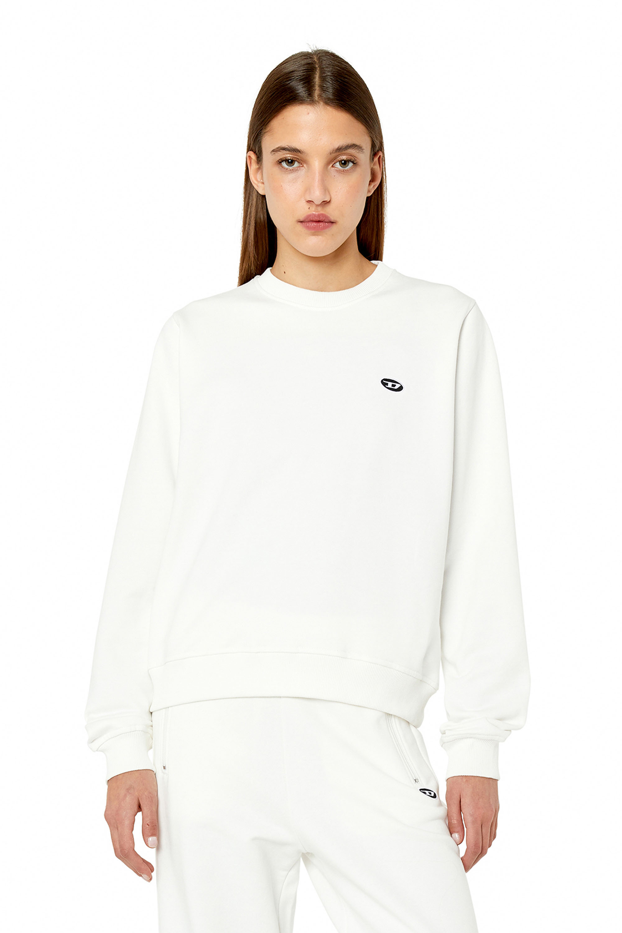 Diesel - Sweatshirt with oval D patch - Sweaters - Woman - White