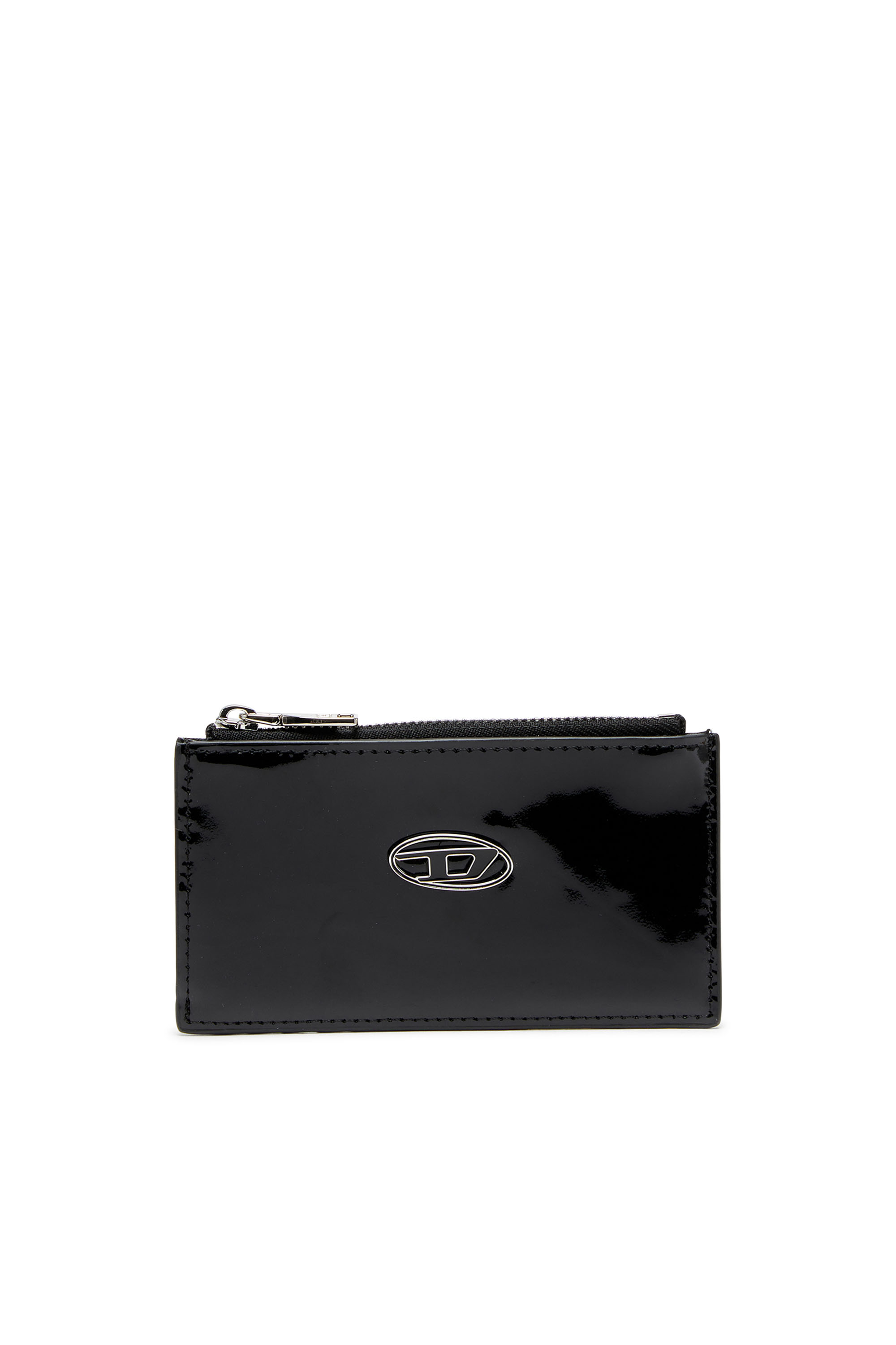 Shop Diesel Card Holder In Glossy Leather In Nero