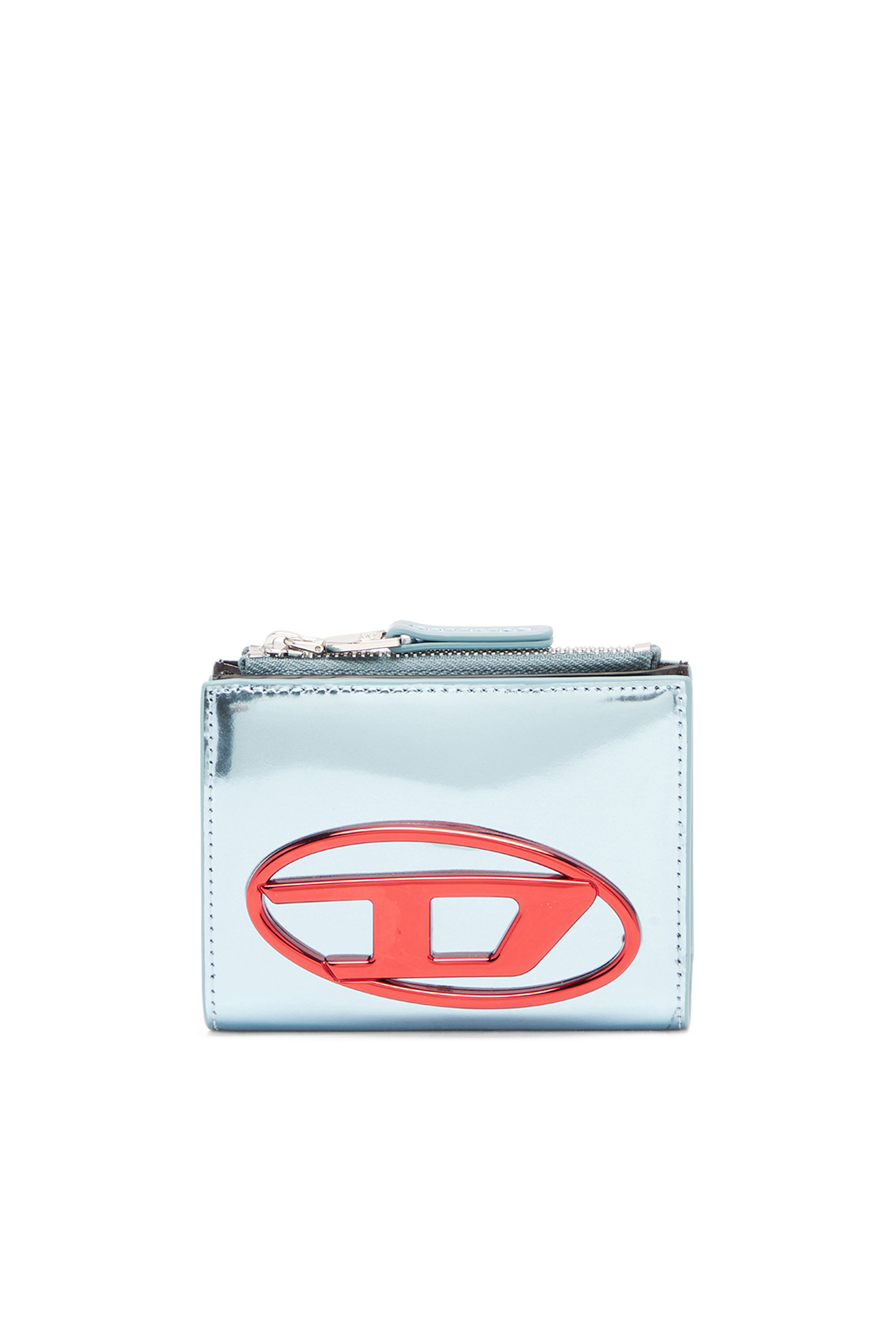Diesel - Small wallet in mirror leather - Small Wallets - Woman - Blue