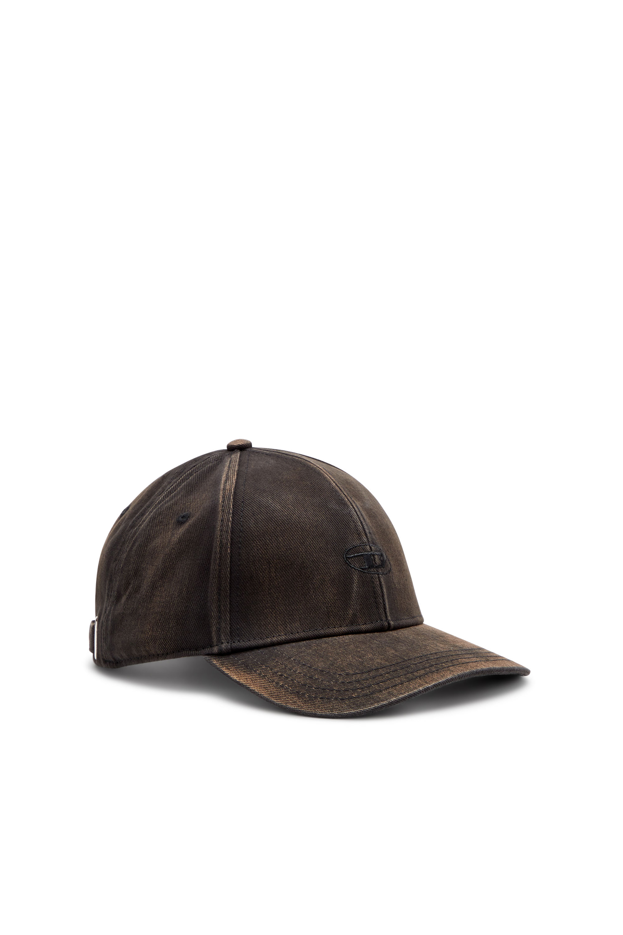 Shop Diesel Baseball Cap In Washed Cotton Twill In Black