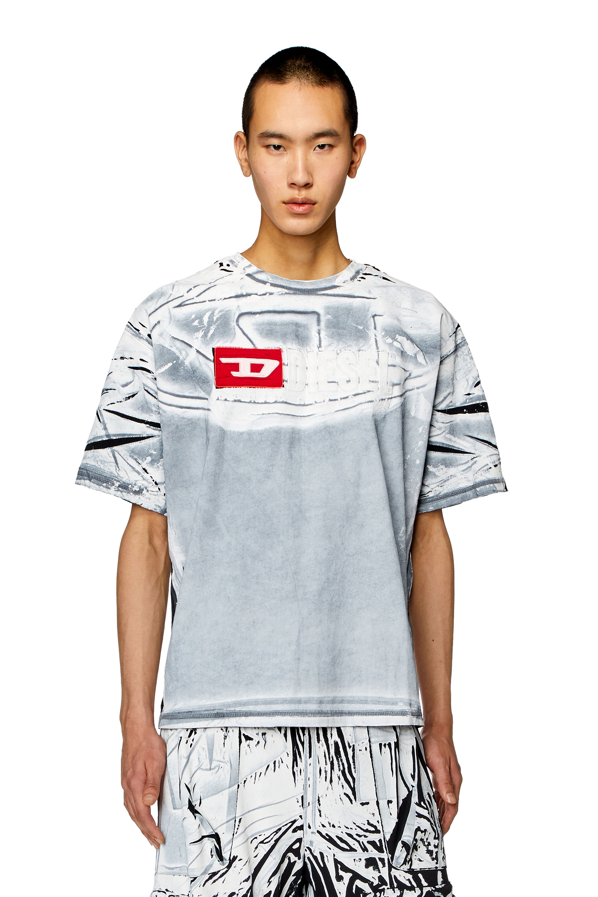 Diesel - Camiseta con estampado efecto blancuzco - Camisetas - Hombre - Multicolor