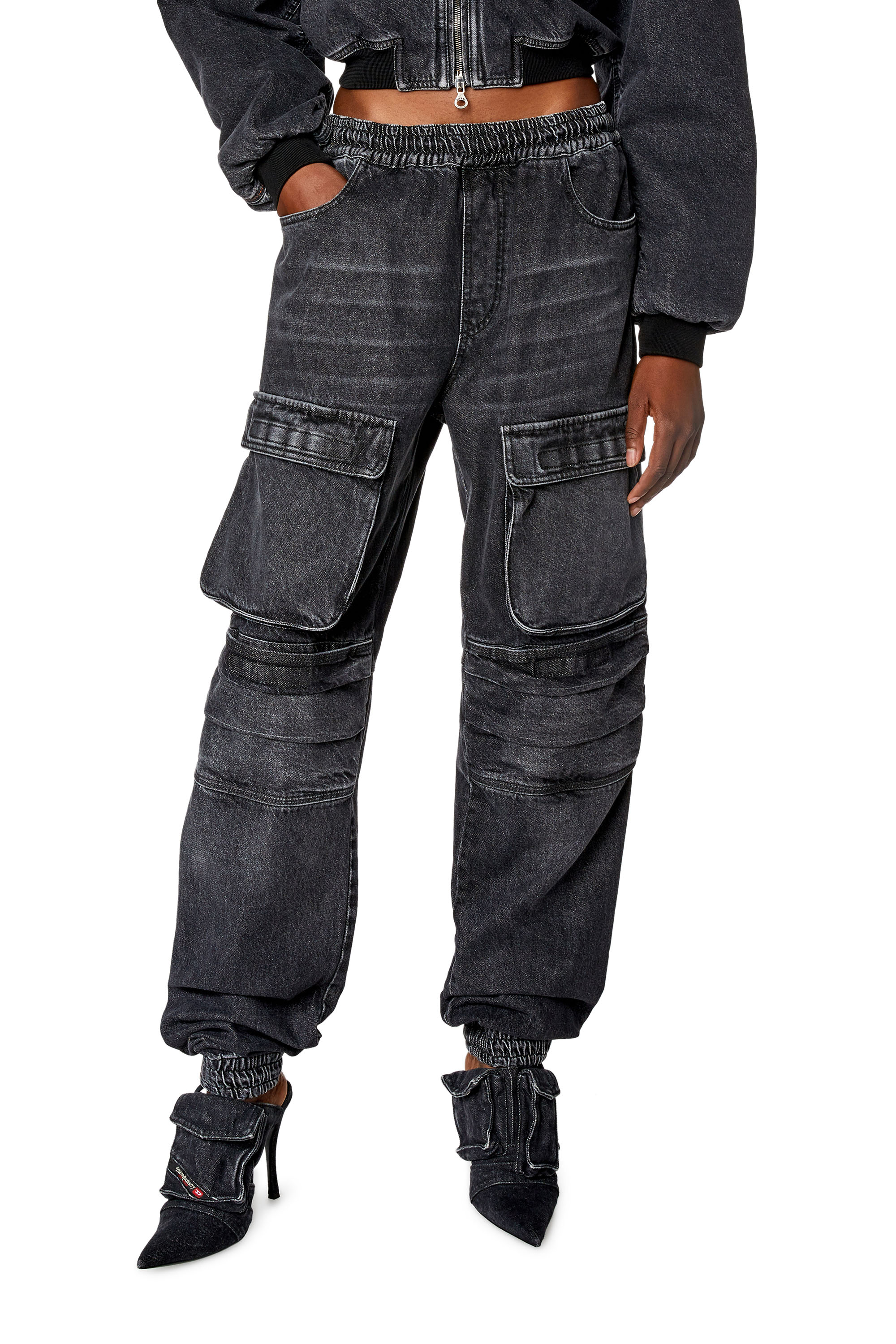 Diesel - Straight Jeans - D-Mirt - Vaqueros - Mujer - Negro