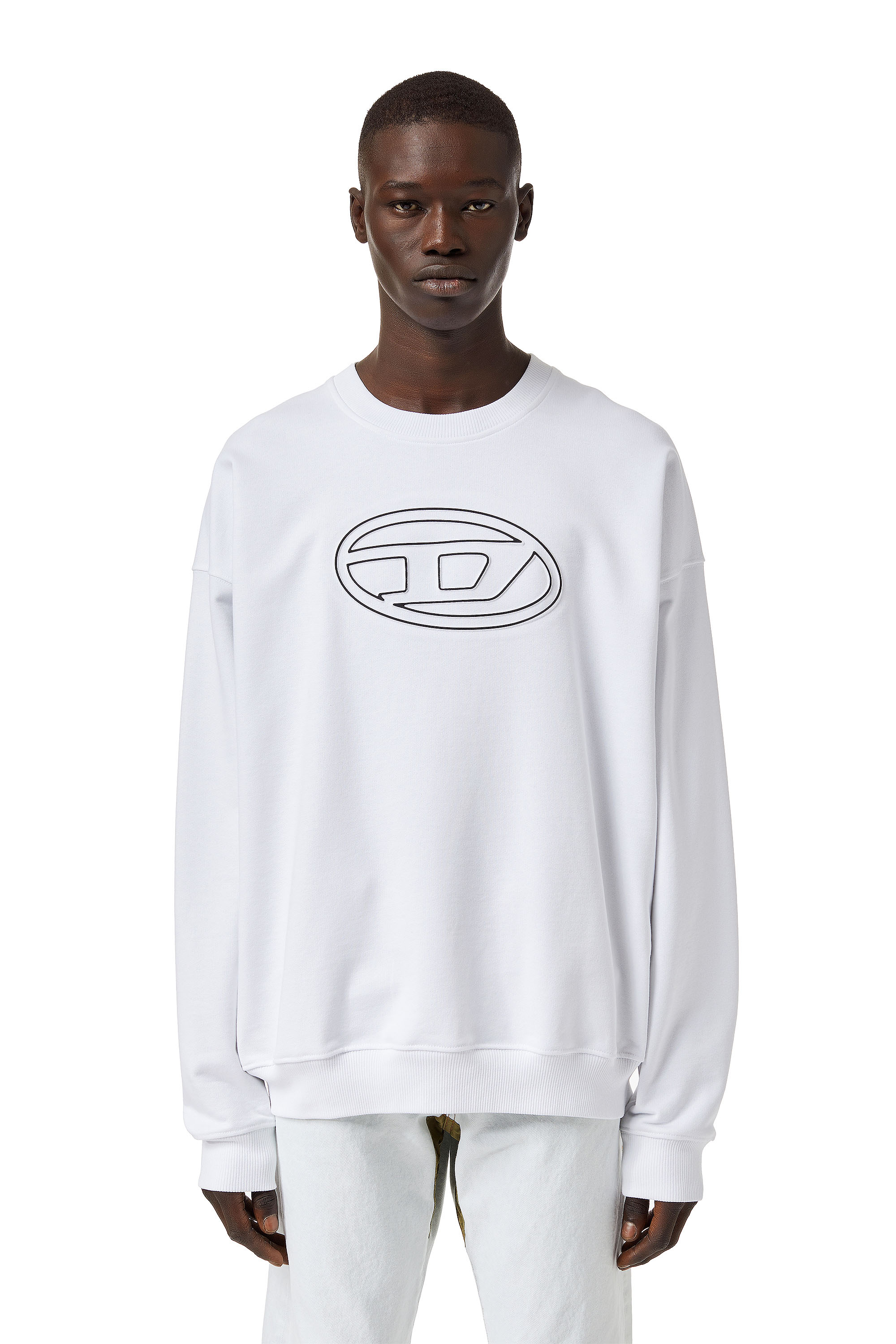 Diesel - Sweatshirt with embossed logo - Sweaters - Man - White