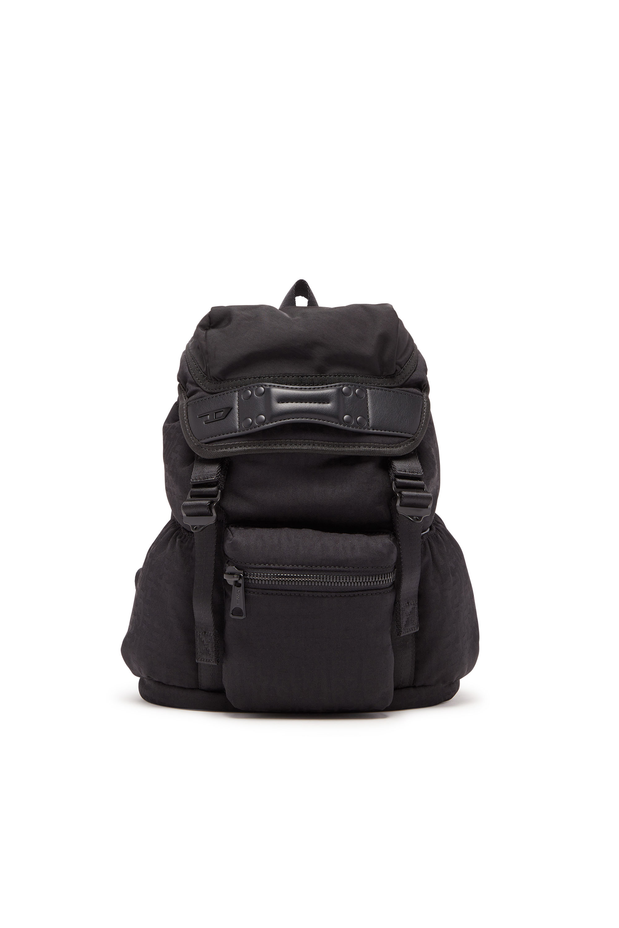 Diesel - Nylon Mono Backpack S X - Backpack in jacquard monogram nylon - Backpacks - Unisex - Black