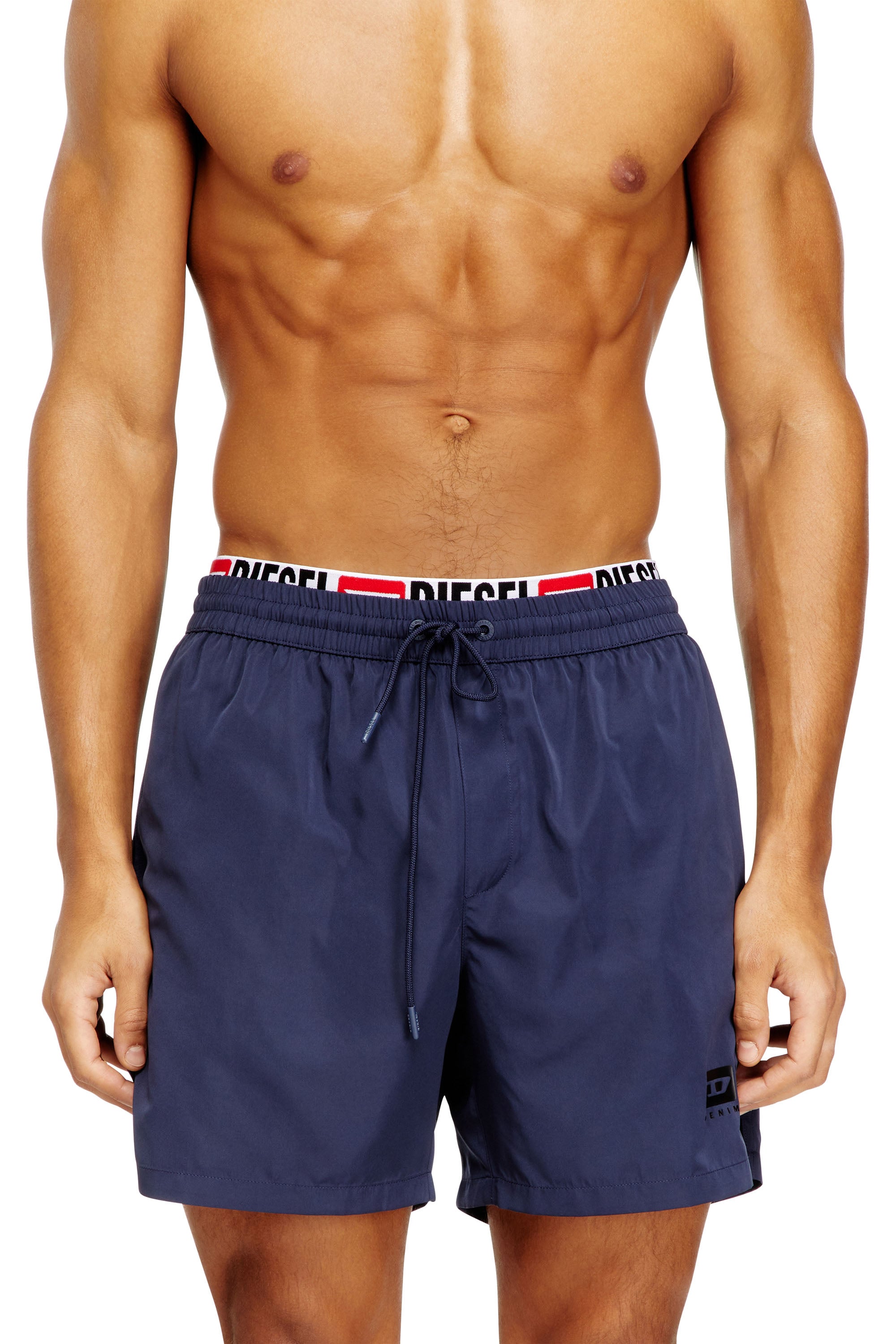 Diesel - Mid-length swim shorts with logo print - Swim shorts - Man - Blue
