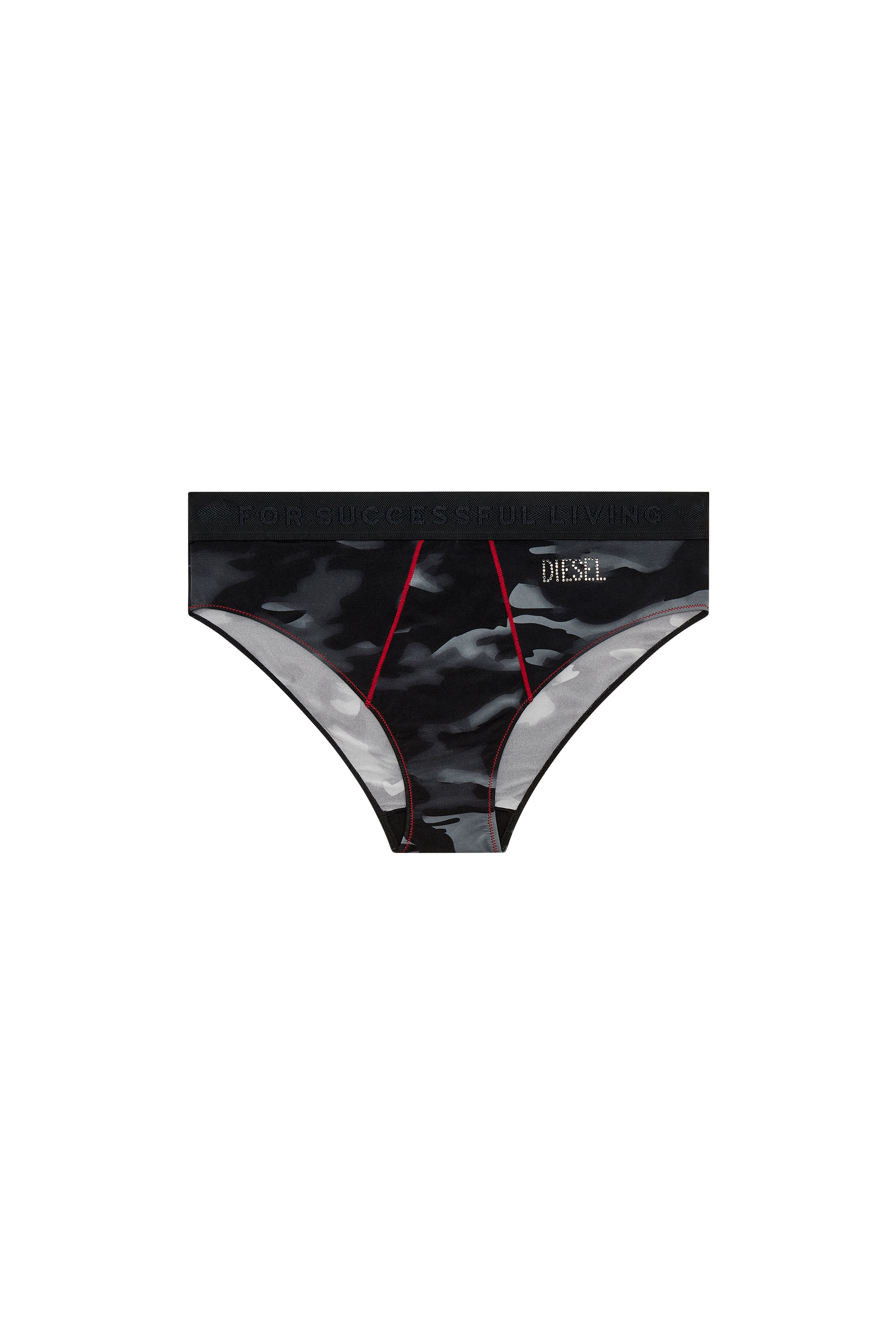 Diesel - Camo briefs with rhinestone logo - Panties - Woman - Black