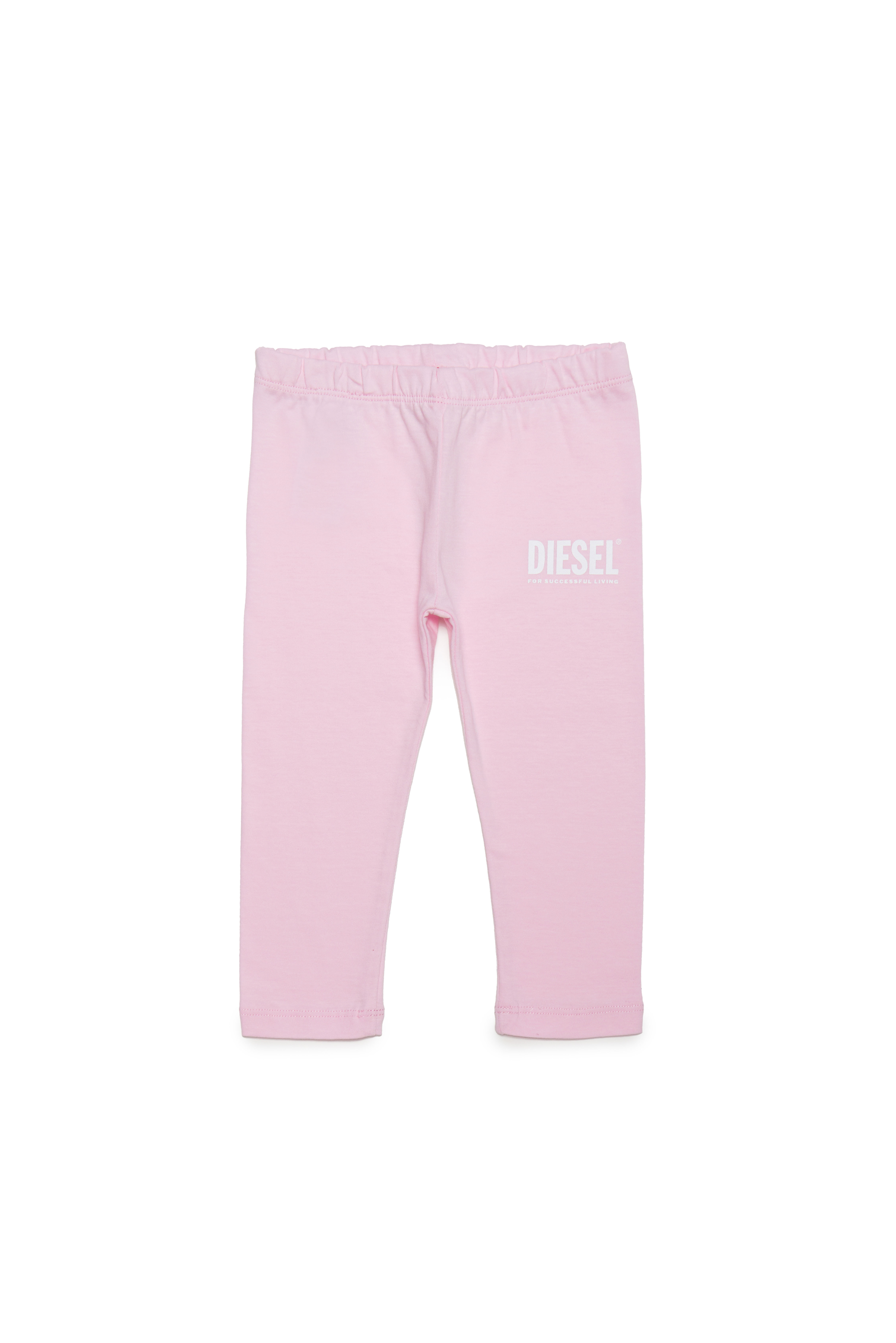 Diesel - Pantalones de algodón con estampado de logotipo - Pantalones - Mujer - Rosa