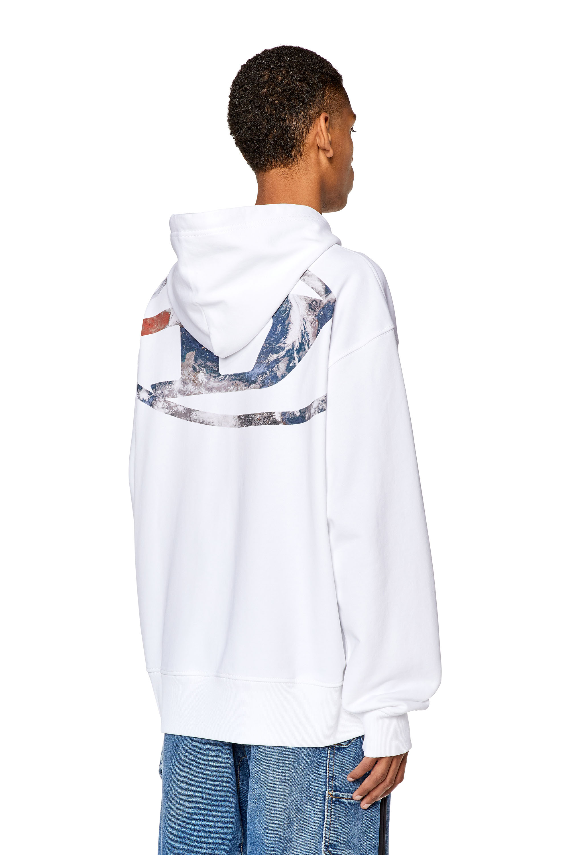 Diesel - Hoodie with Planet logo print - Sweaters - Man - White
