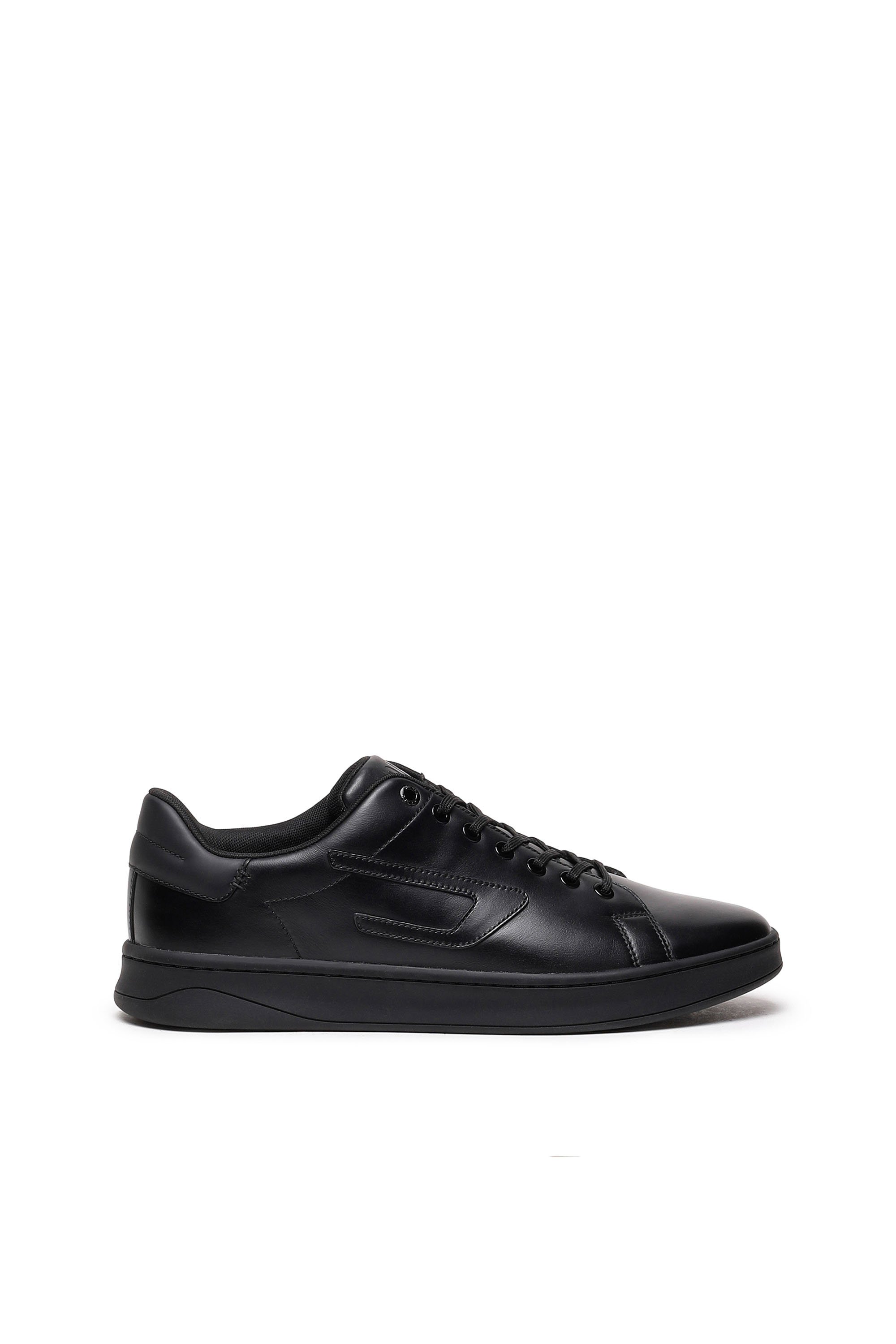 Diesel - S-Athene Low - Low-top leather sneakers with D patch - Sneakers - Man - Black
