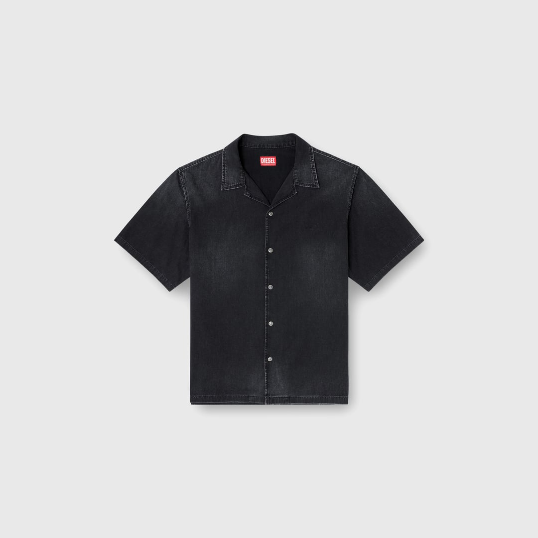 Diesel, Denim short-sleeve shirt, Denim Shirts, Man in Black