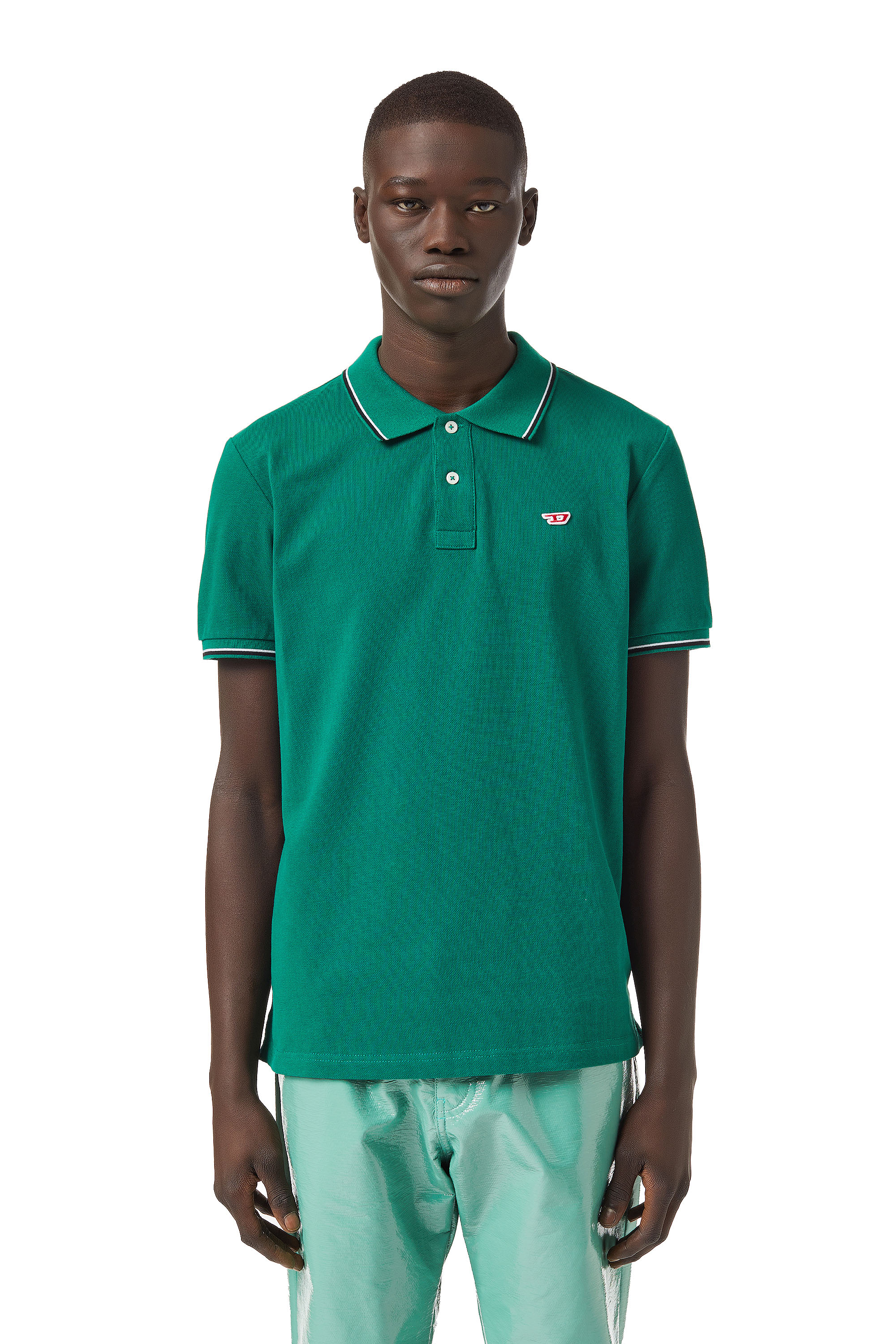 Diesel Polo Shirt With D Logo In Green