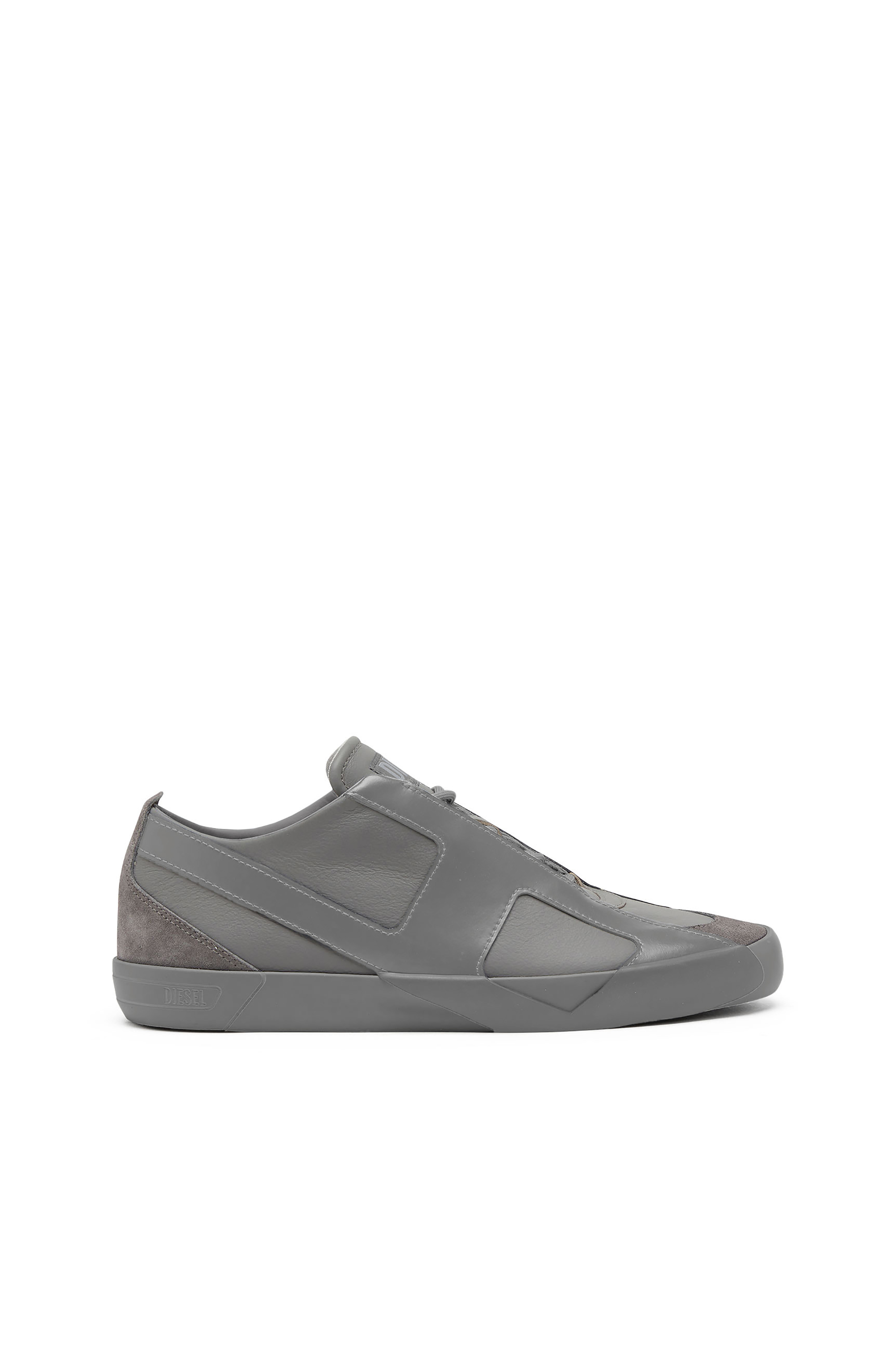 Diesel Grigio Uomo - S-Slante-D-Sneaker In Pelle E Suede Con Logo D - Sneakers Taglia 40