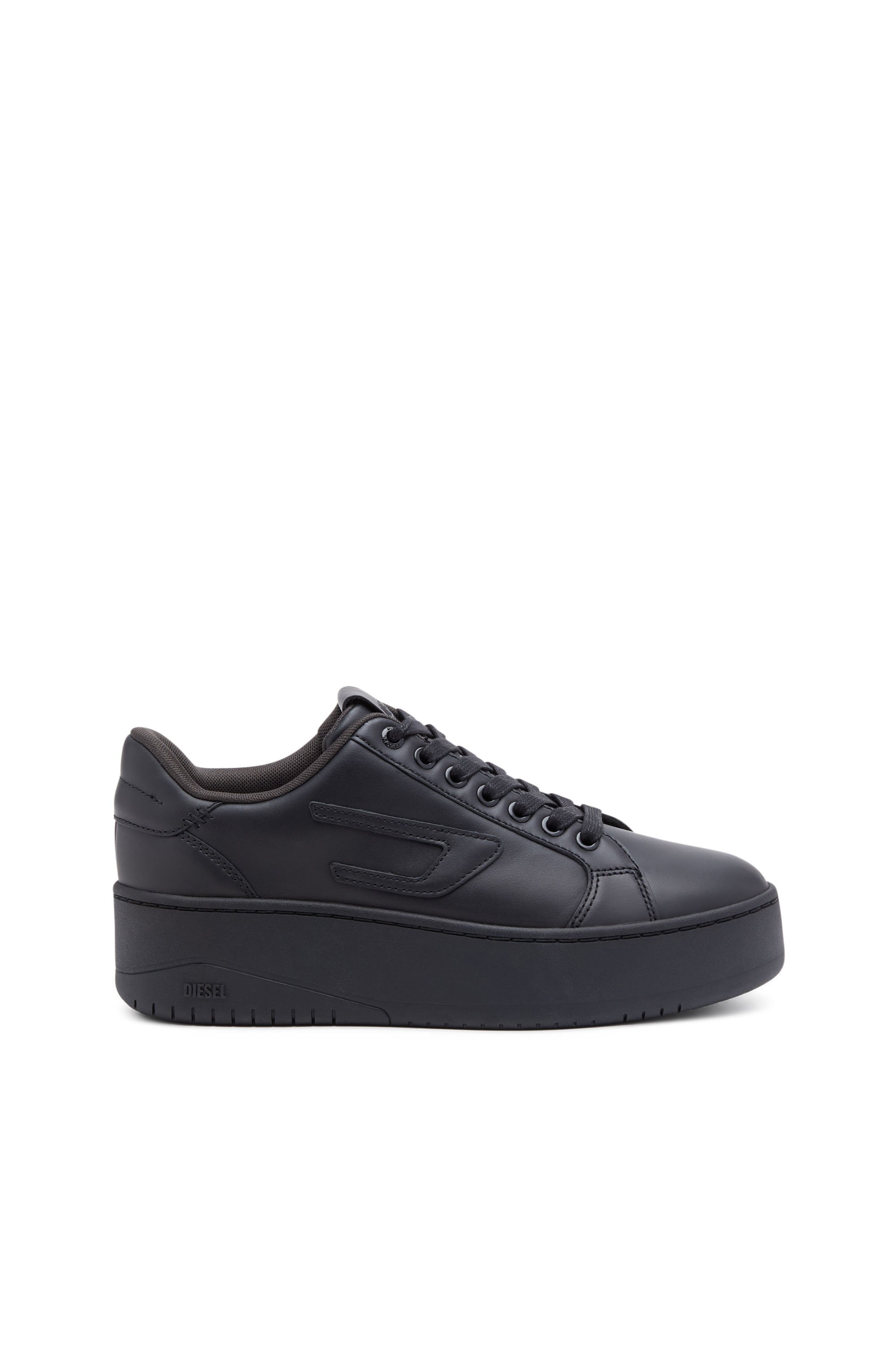 Diesel - S-Athene Bold X - Flatform sneakers in leather - Sneakers - Woman - Black