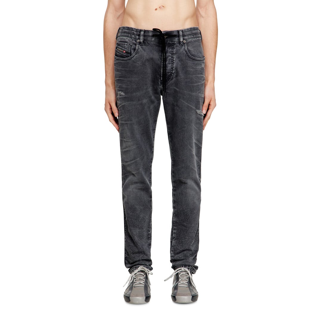 Diesel Slim Regular Waist 2062 D-Strukt Joggjeans, Black/Dark grey, Zip fly